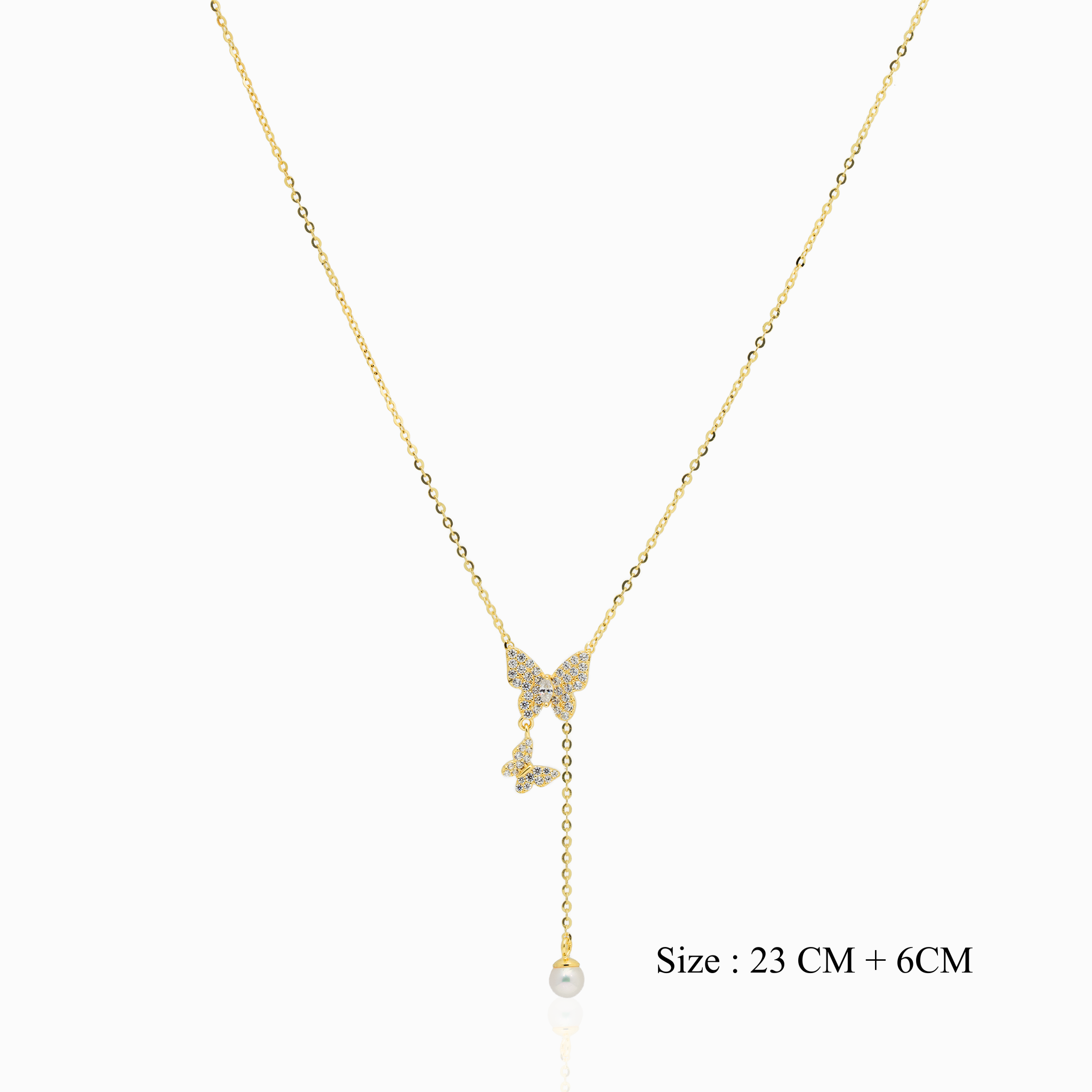 Gold Plated Butterfly Drop Chain Ishna