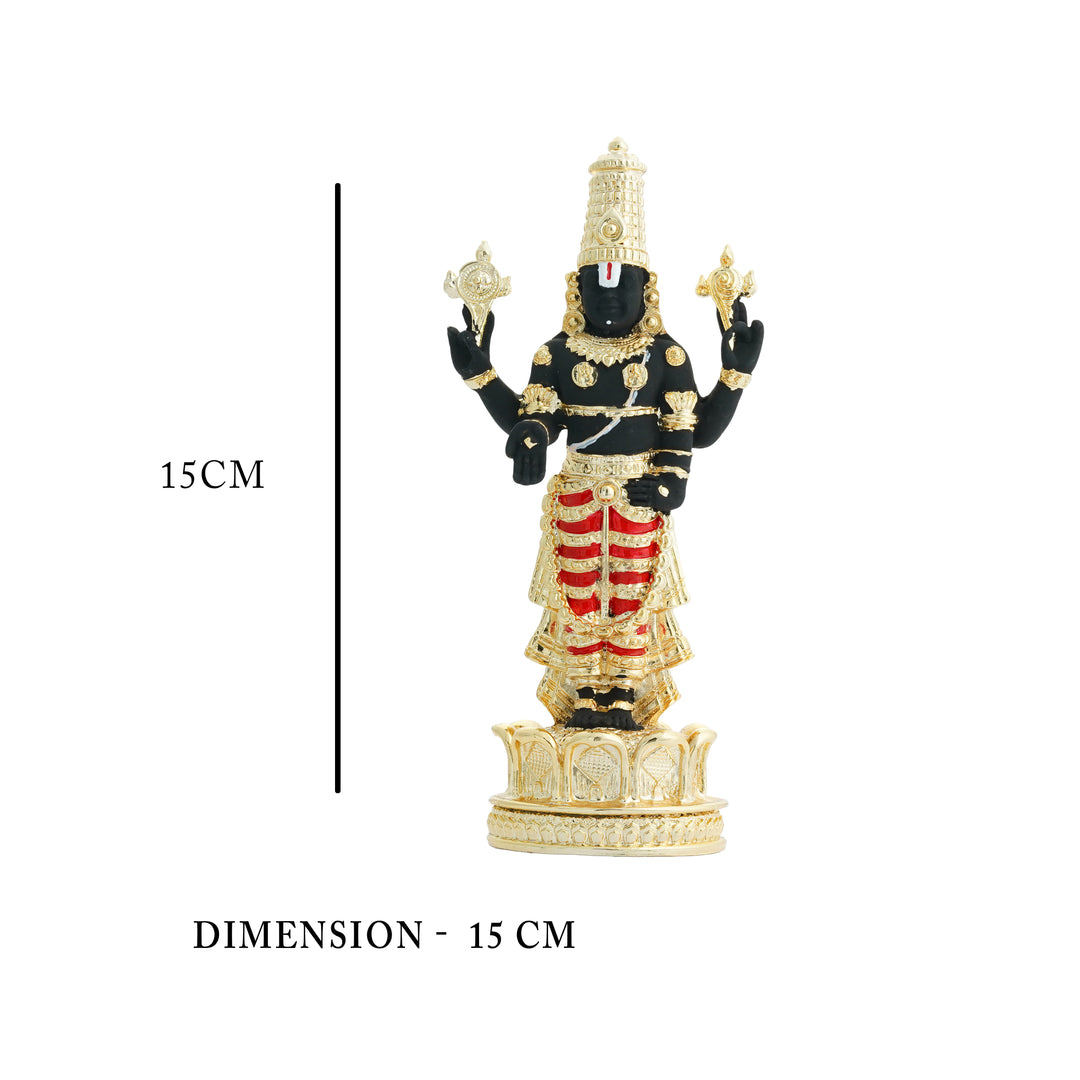 Gold Touch Silver Balaji Statue for Pooja Room