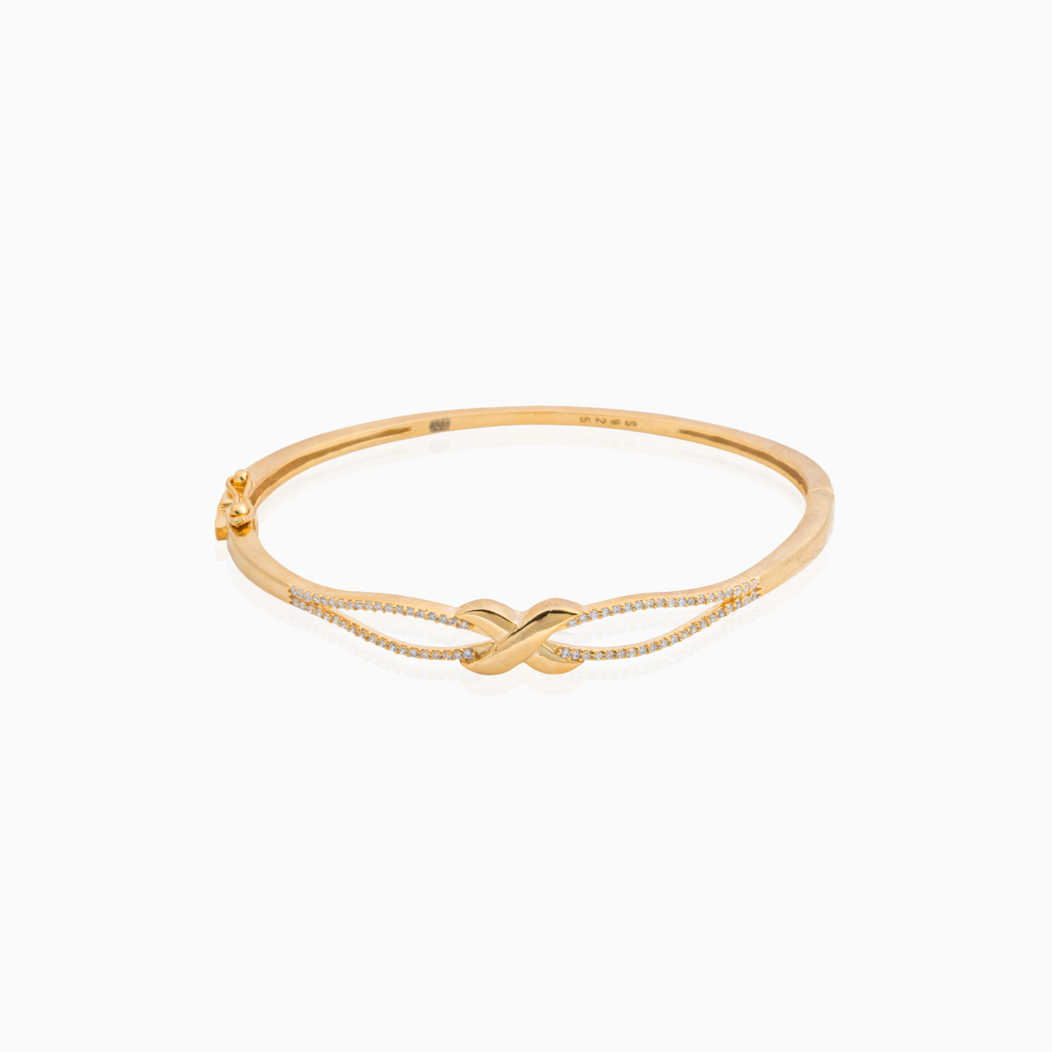Gold finish infinity silver bracelet