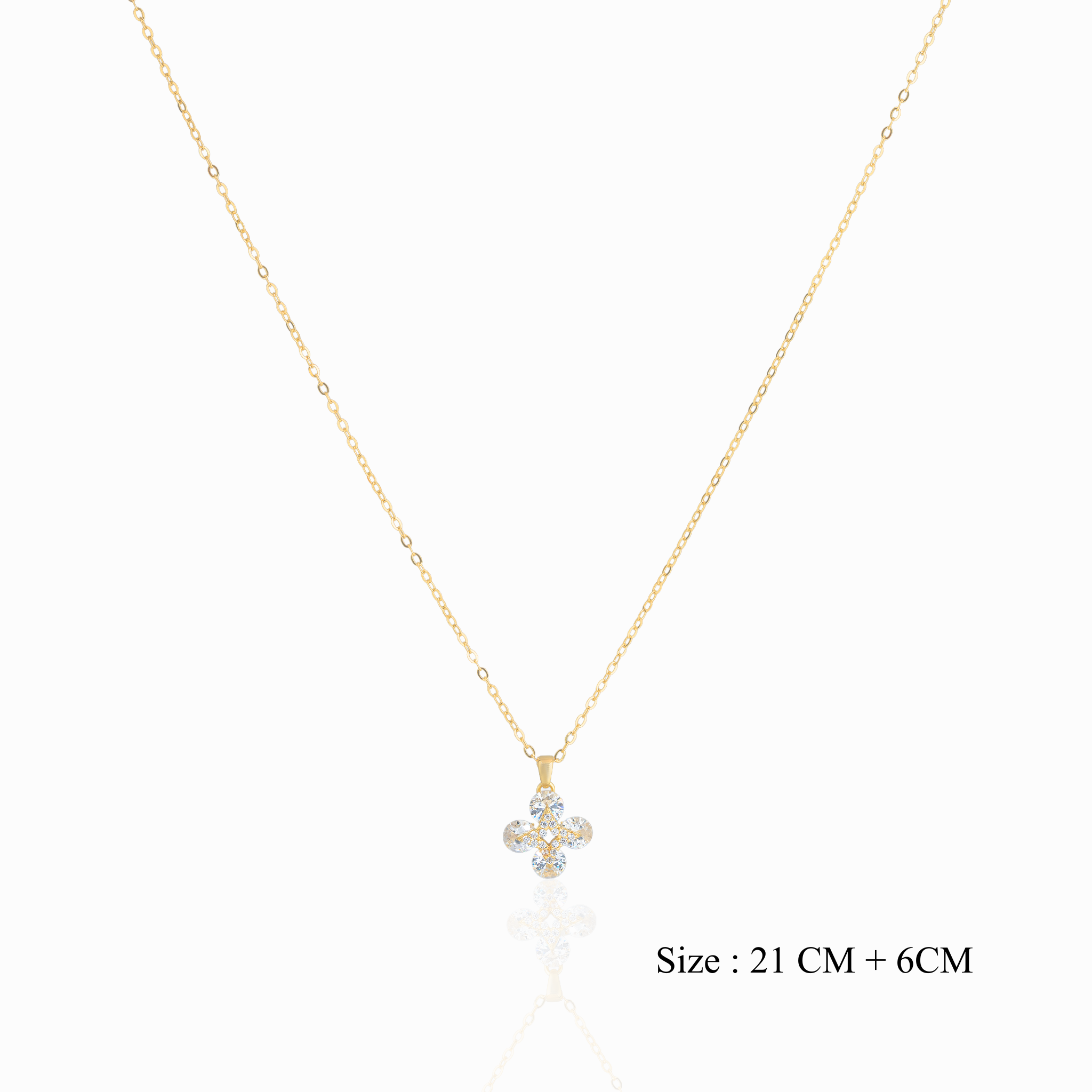 Gold plated floral pendant chain Ishna