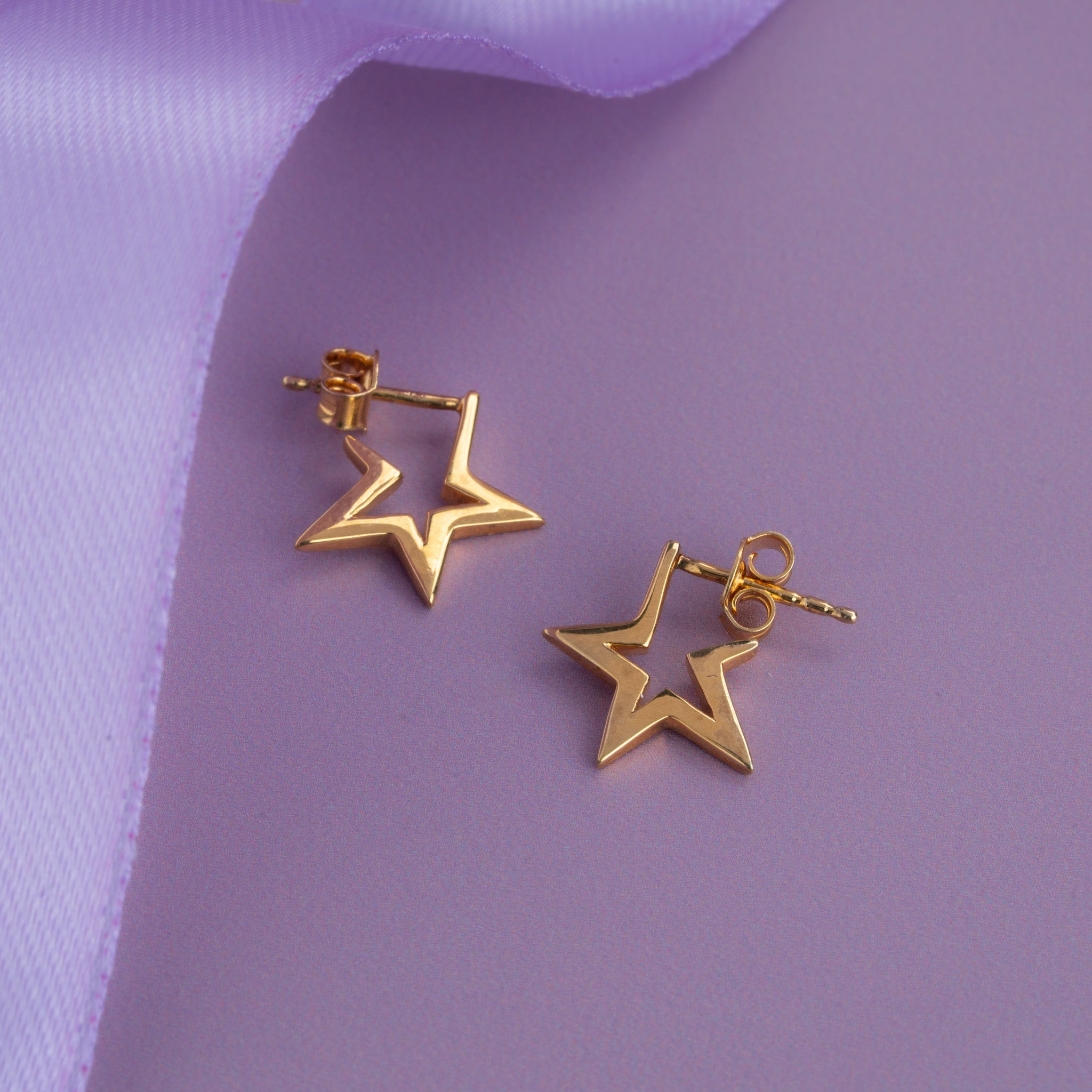 Gold plated star stud earrings