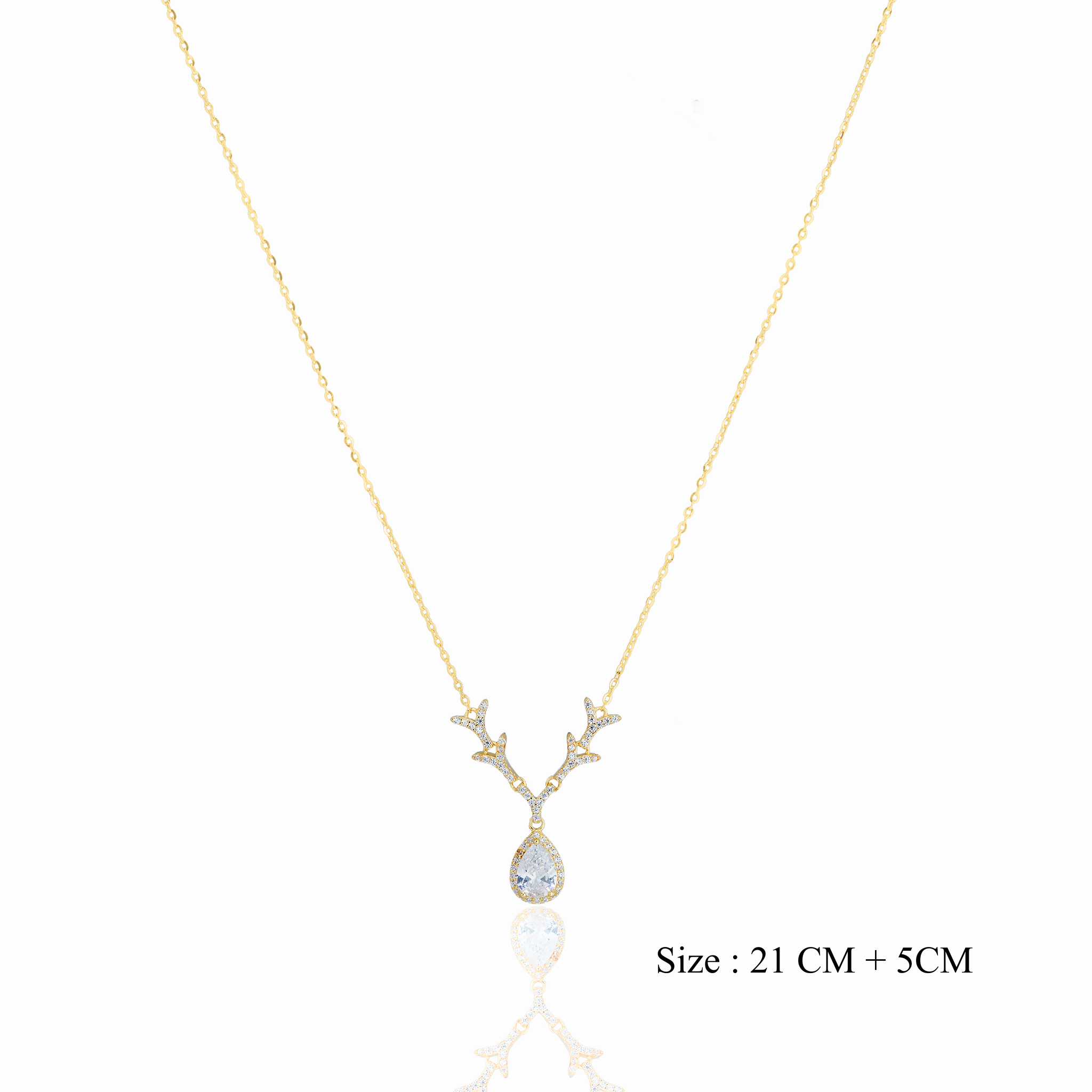 Gold plated teardrop pendant chain Ishna