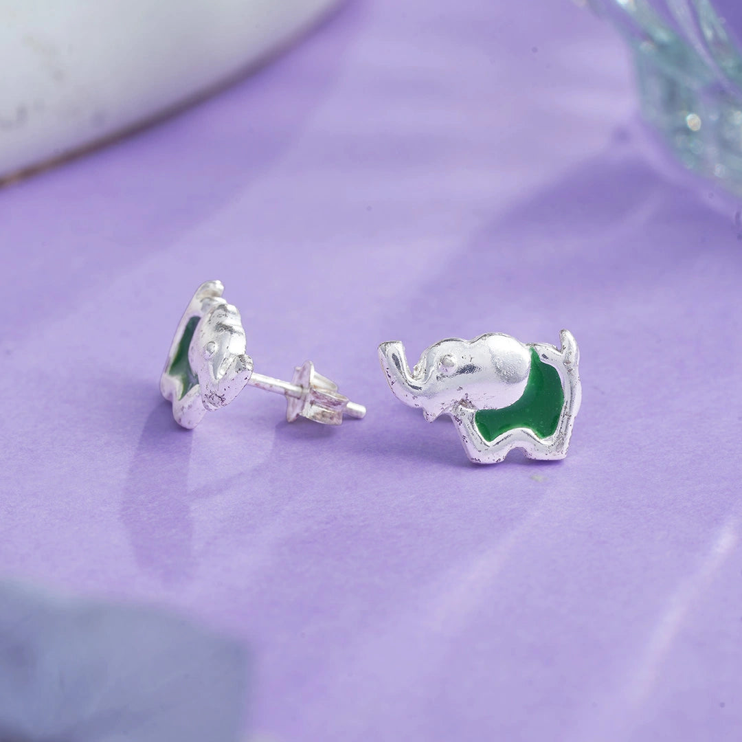 Green Elephant Charm Stud Ishna