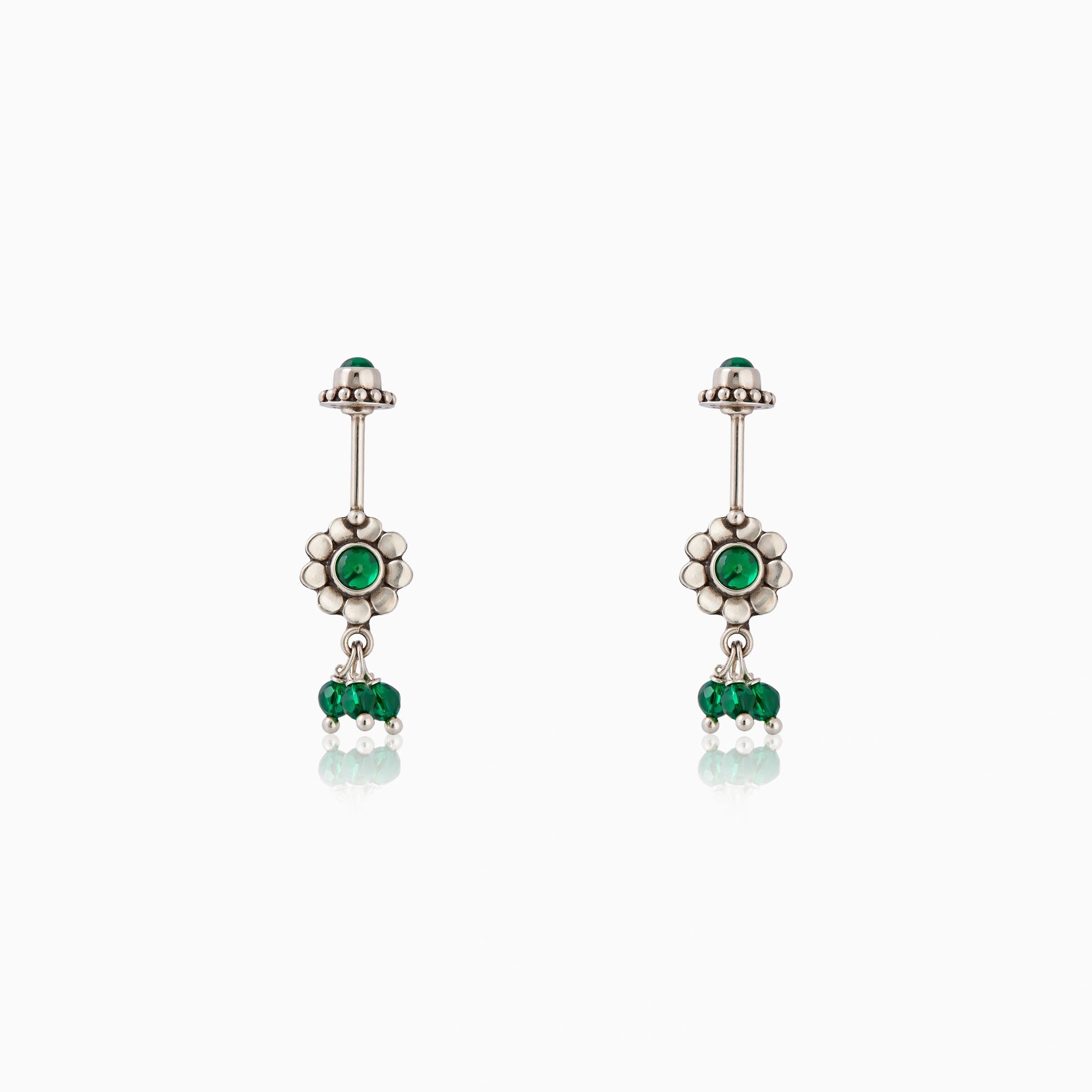 Green Floral Earrings Ishna
