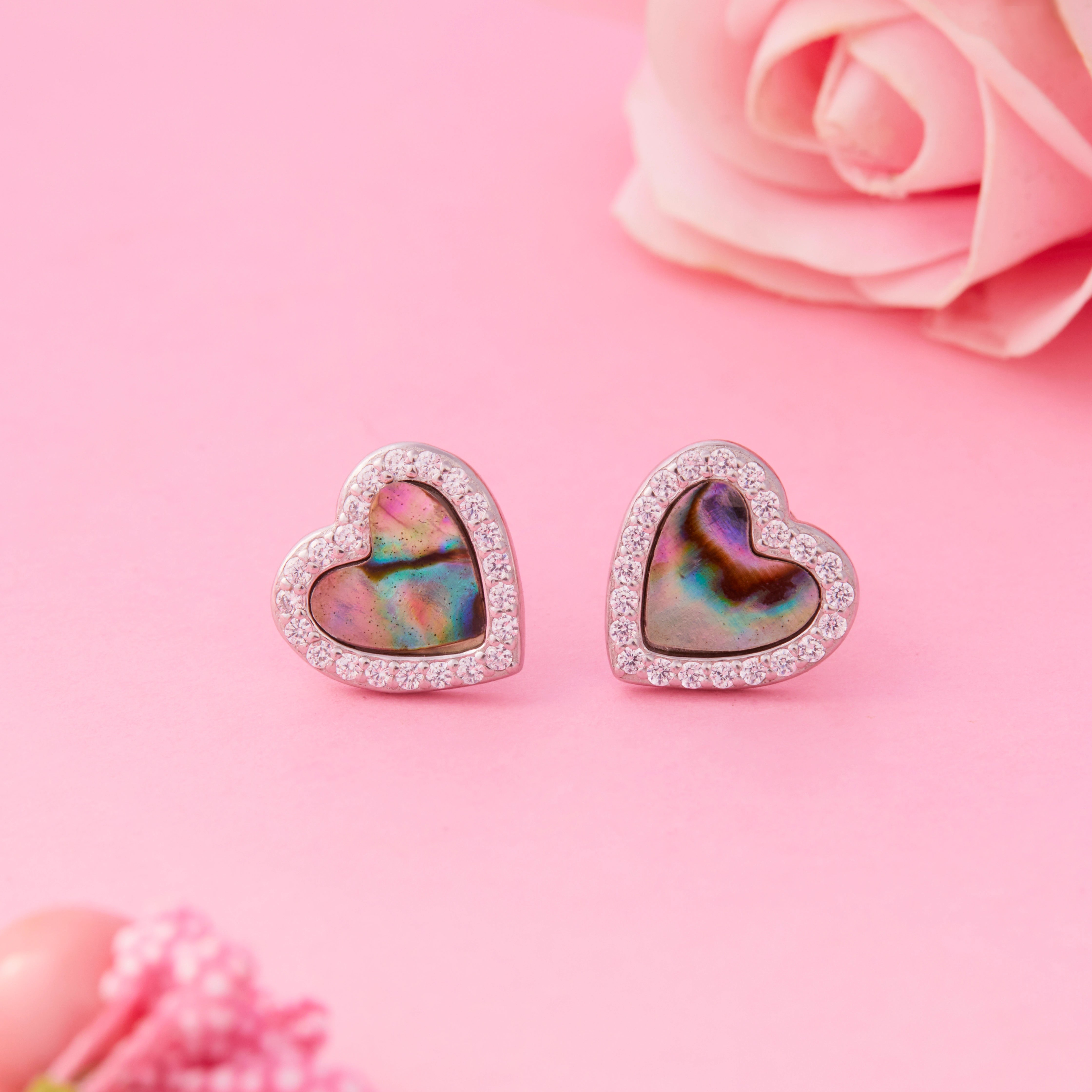 Green Heart Opal Earrings Ishna