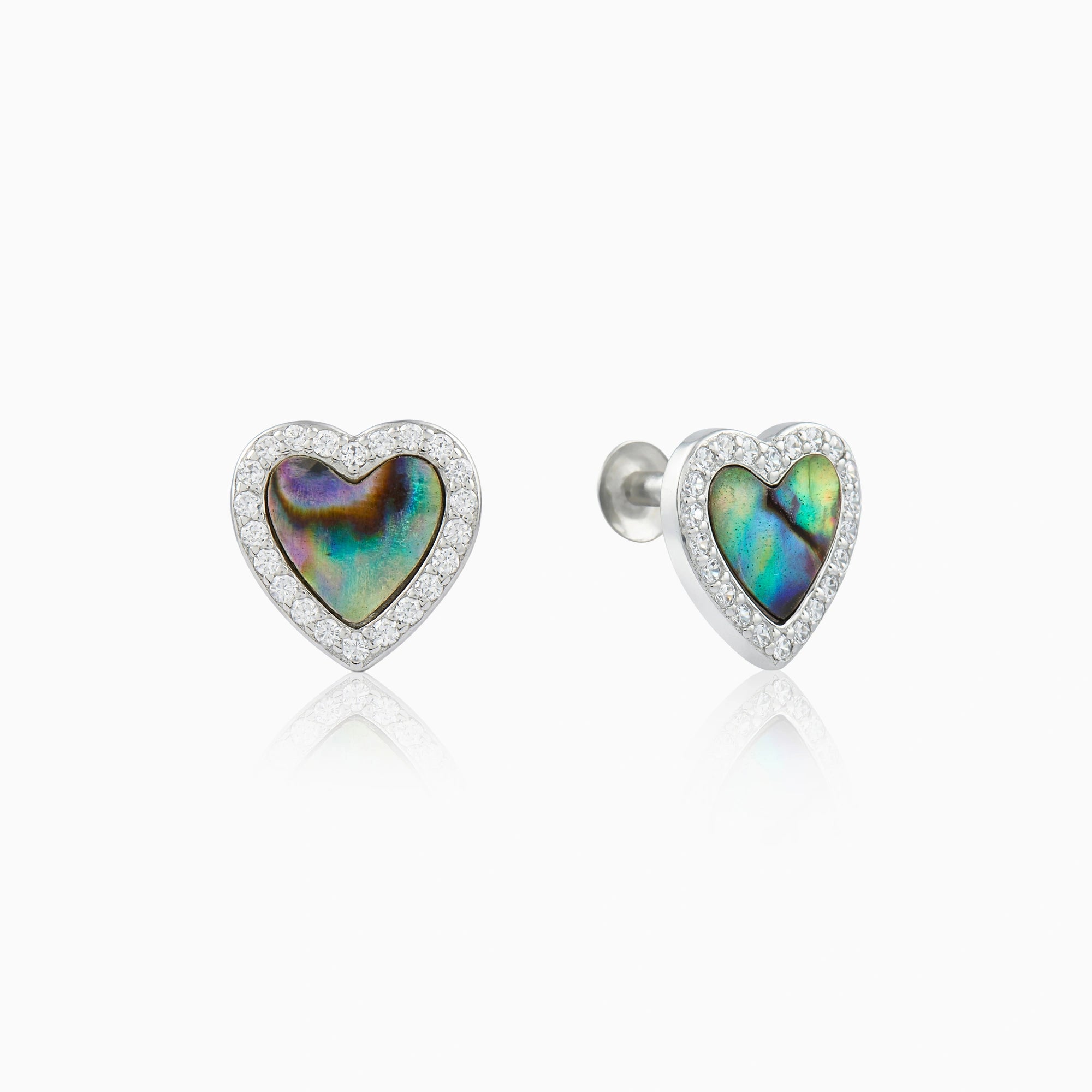 Green Heart Opal Stud Earrings Ishna