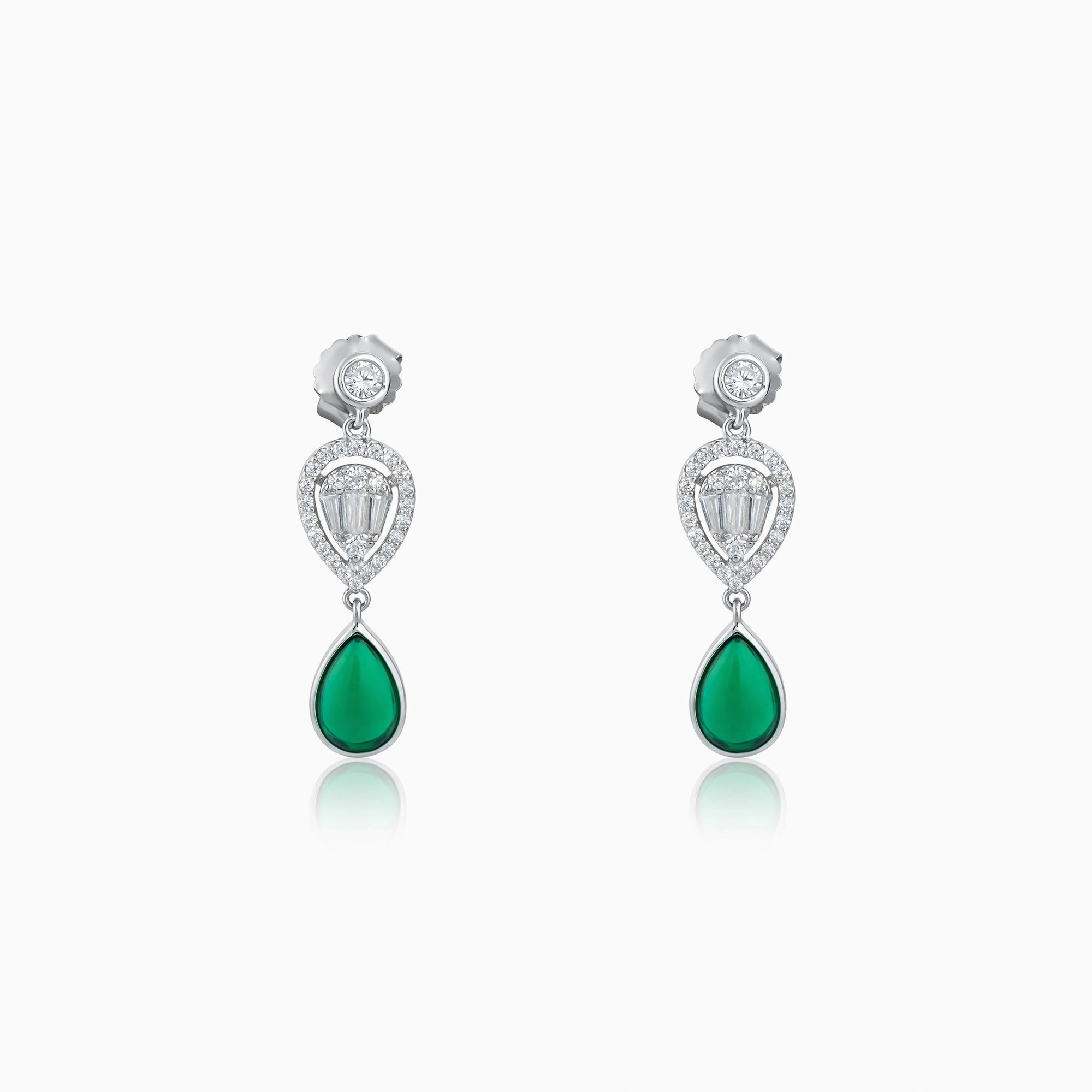Green Teardrop Earrings Ishna