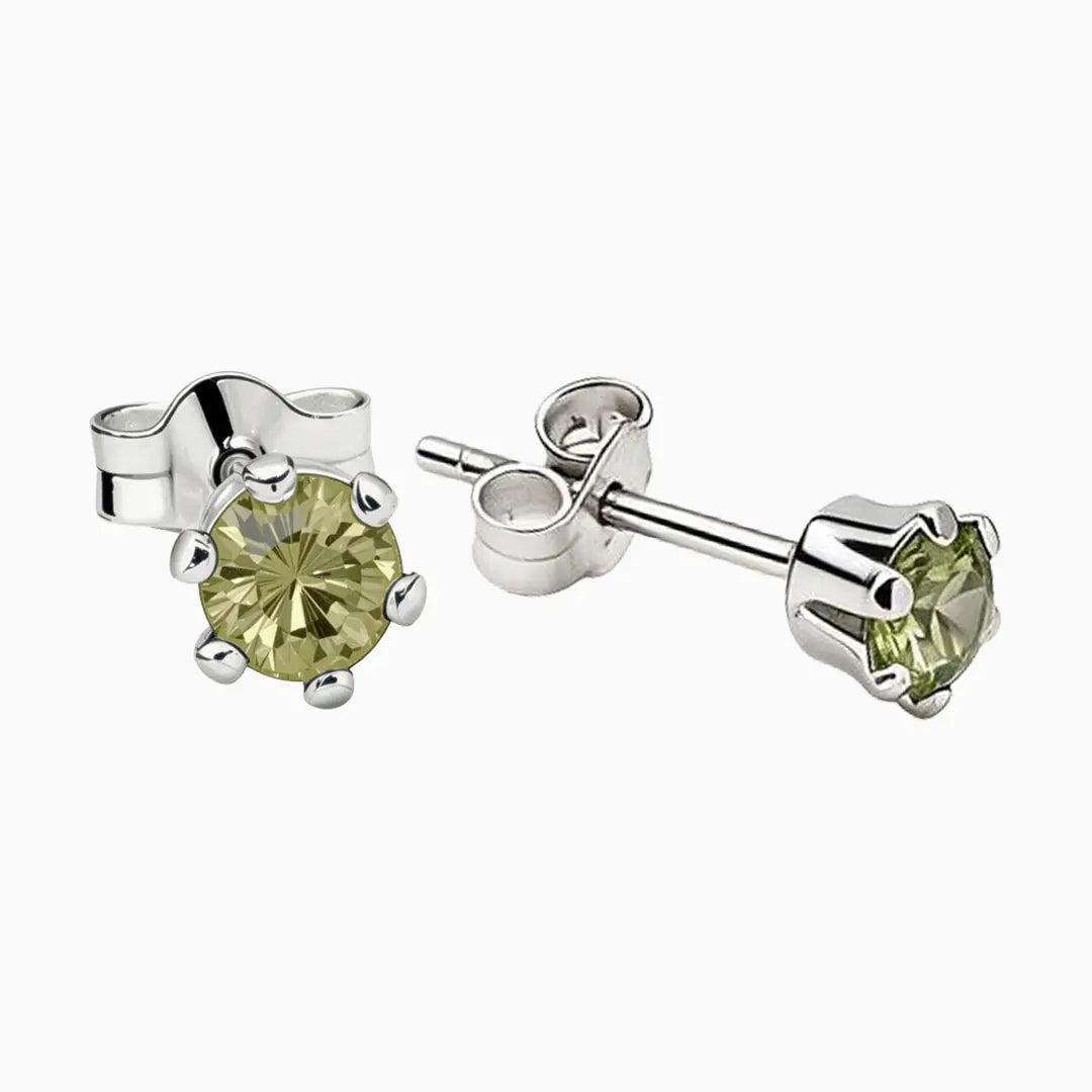 Green crystal stud earrings