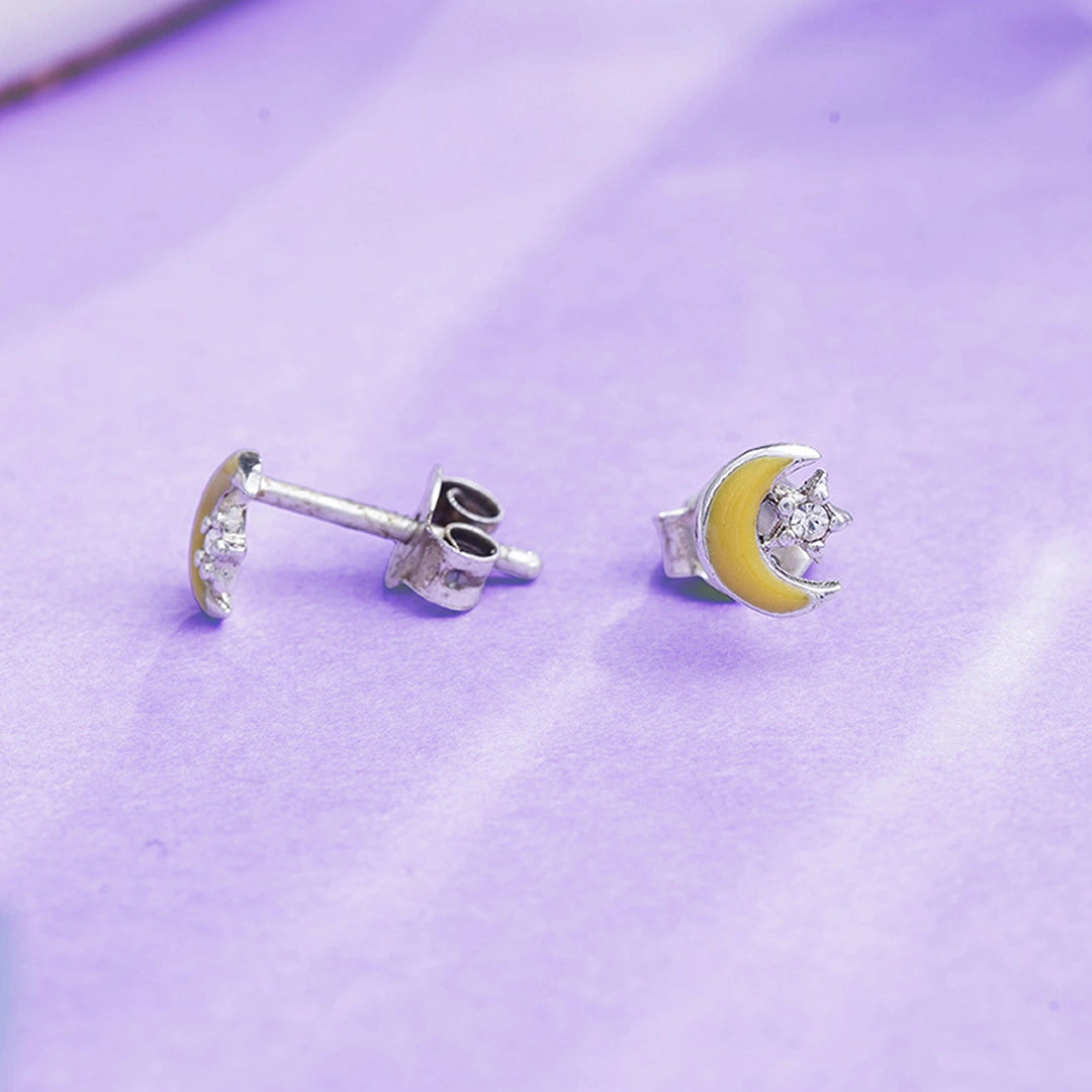 Half Moon Motif Studs Ishna