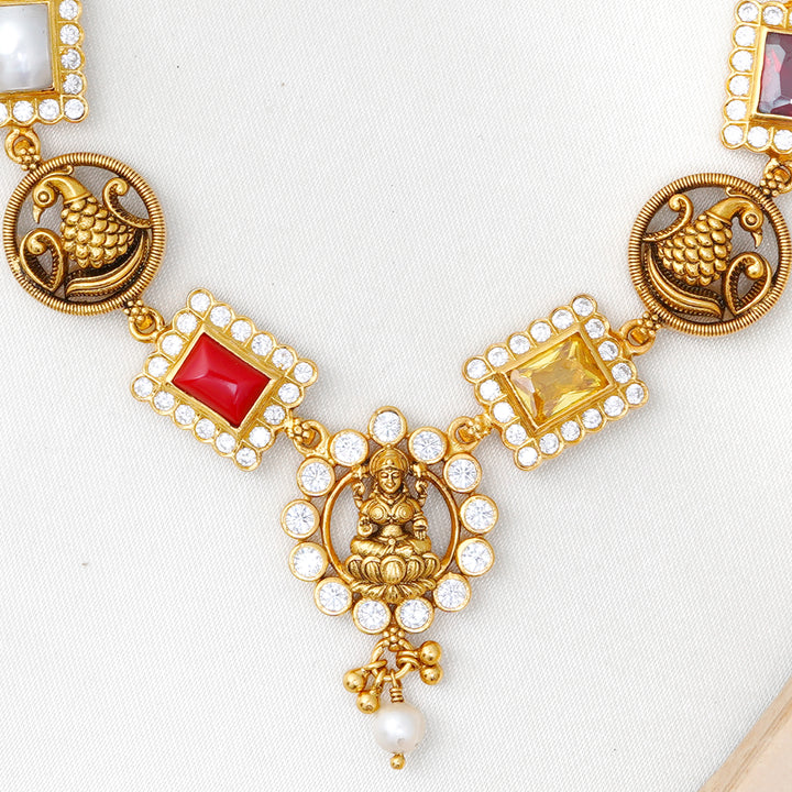 Handcrafted 24K gold plated Lakshmi necklace