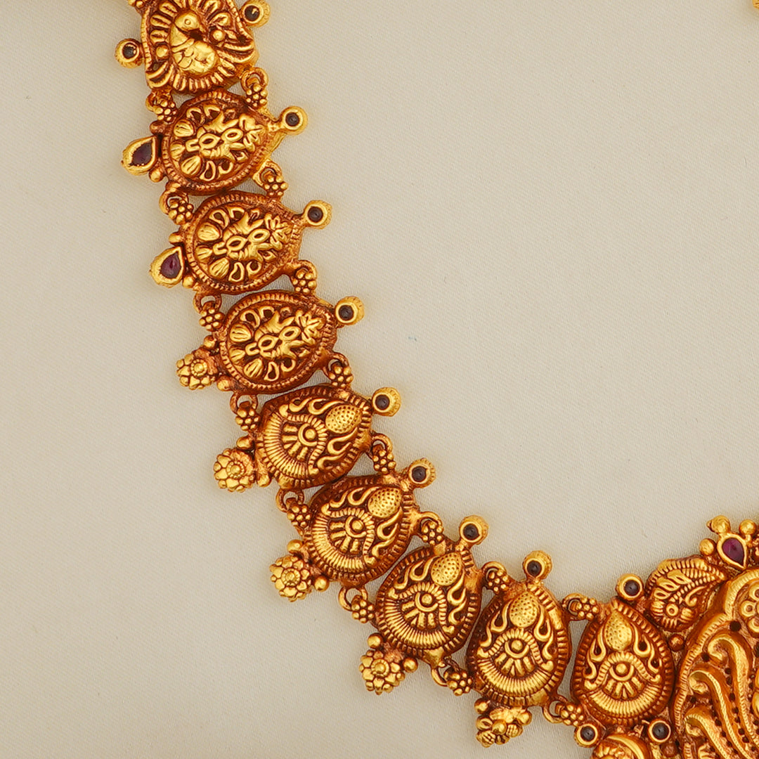 Handcrafted 92.5 silver haram with ruby and emerald