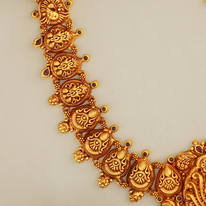 Handcrafted 92.5 silver haram with ruby and emerald