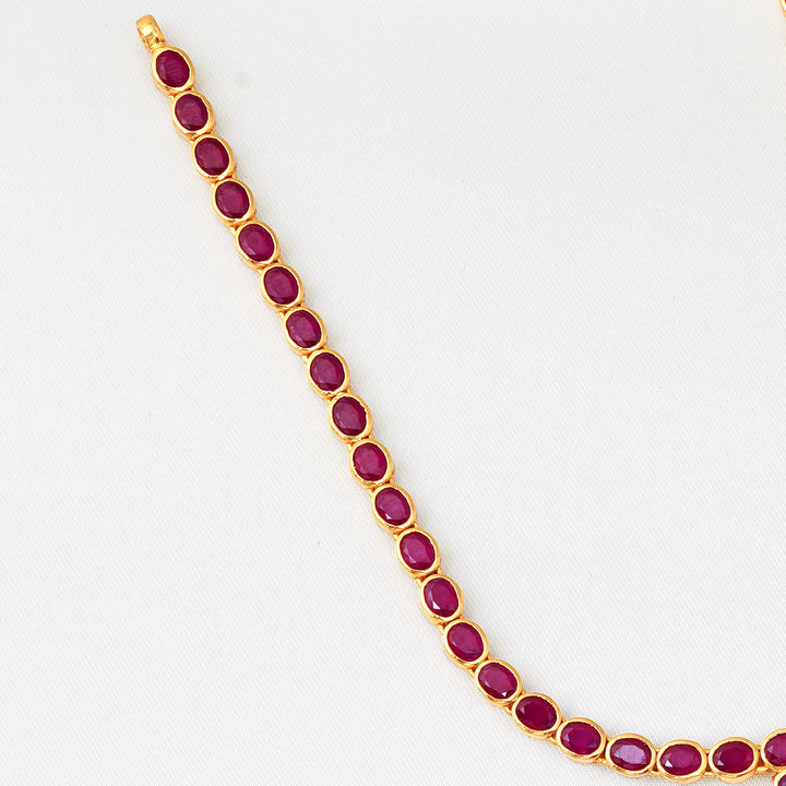 Handcrafted ruby necklace for wedding wear