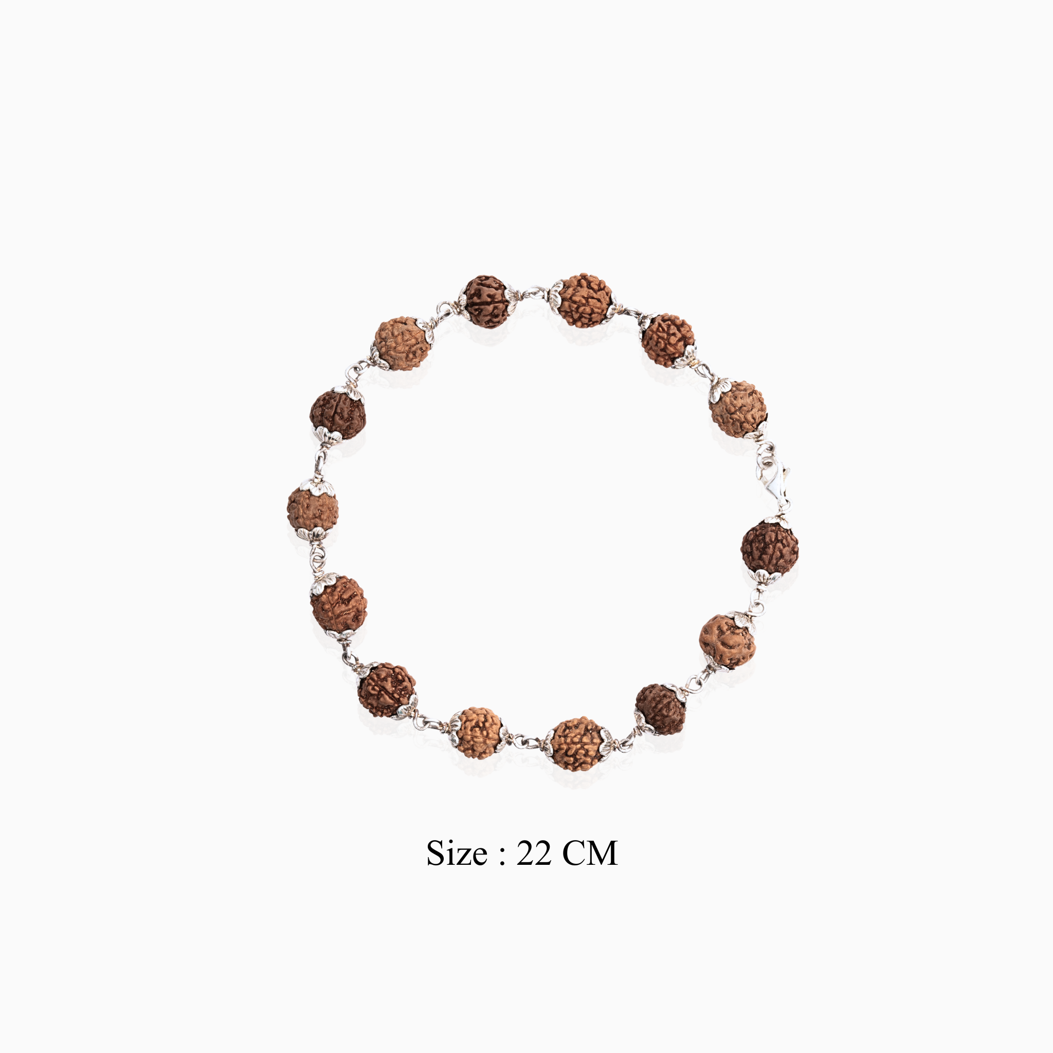 Handmade rudraksha silver bracelet