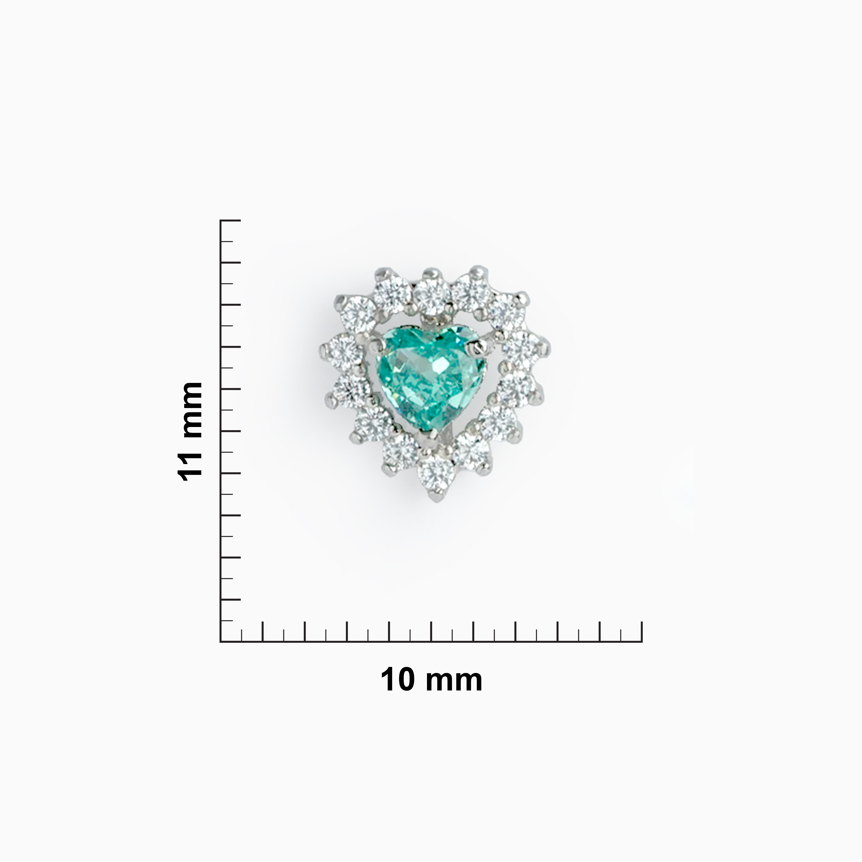 Heart Aquamarine Motif Halo Stud Earrings Ishna