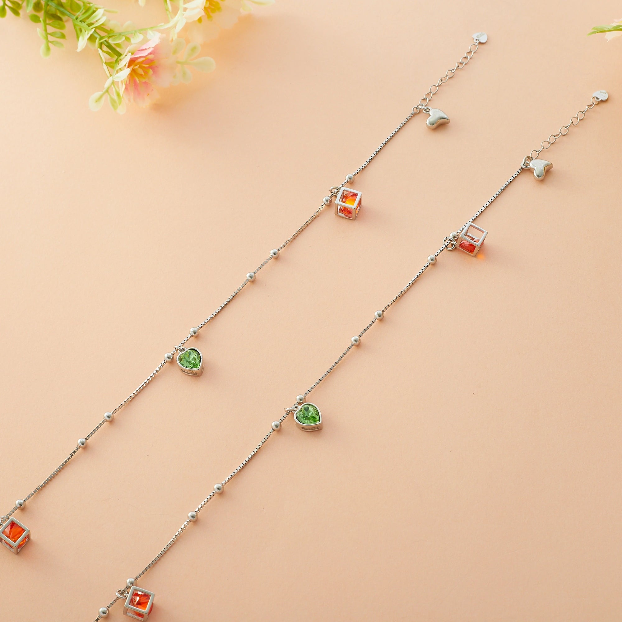 Heart Charm Anklet Ishna