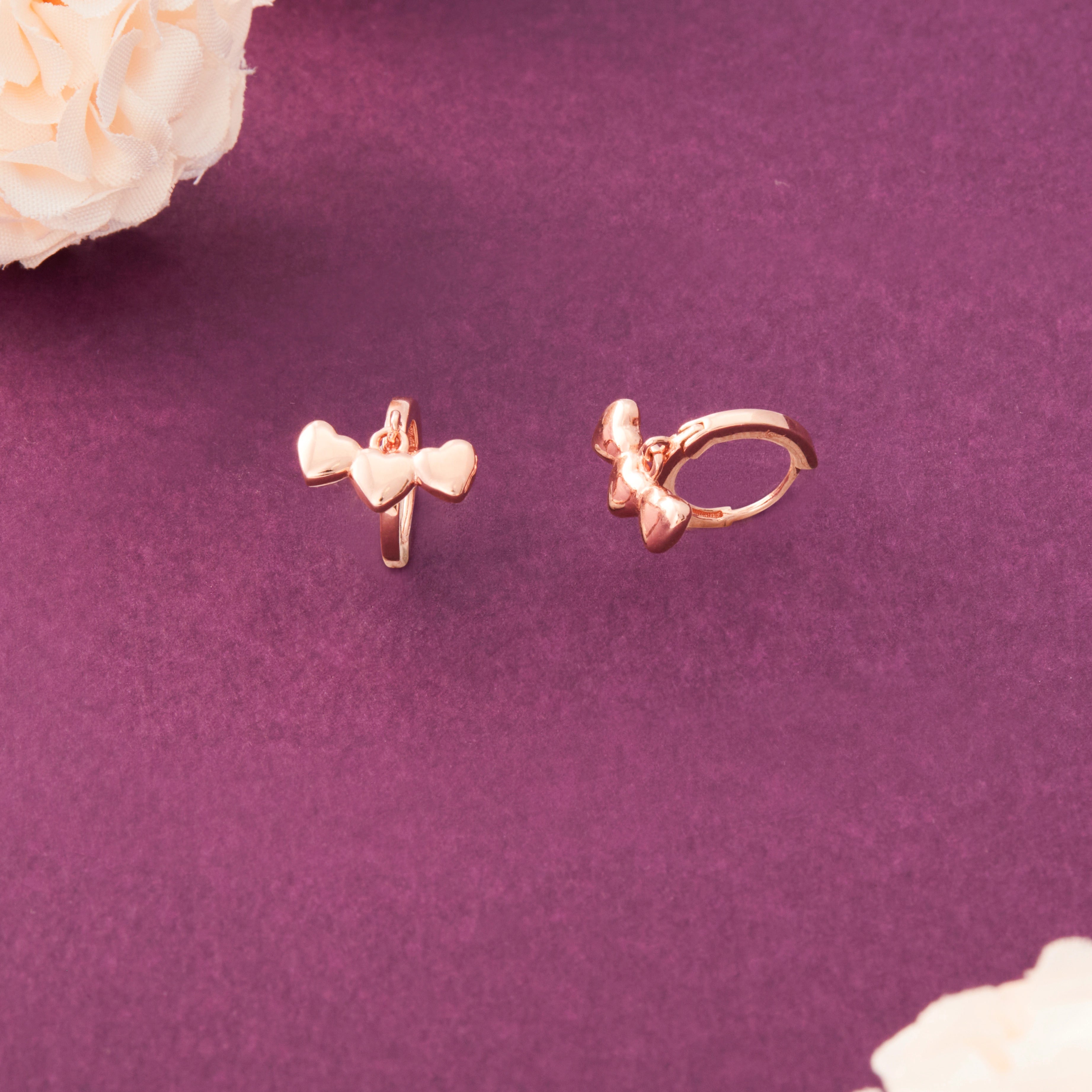 Heart Drop Hoop Stud Earrings Ishna