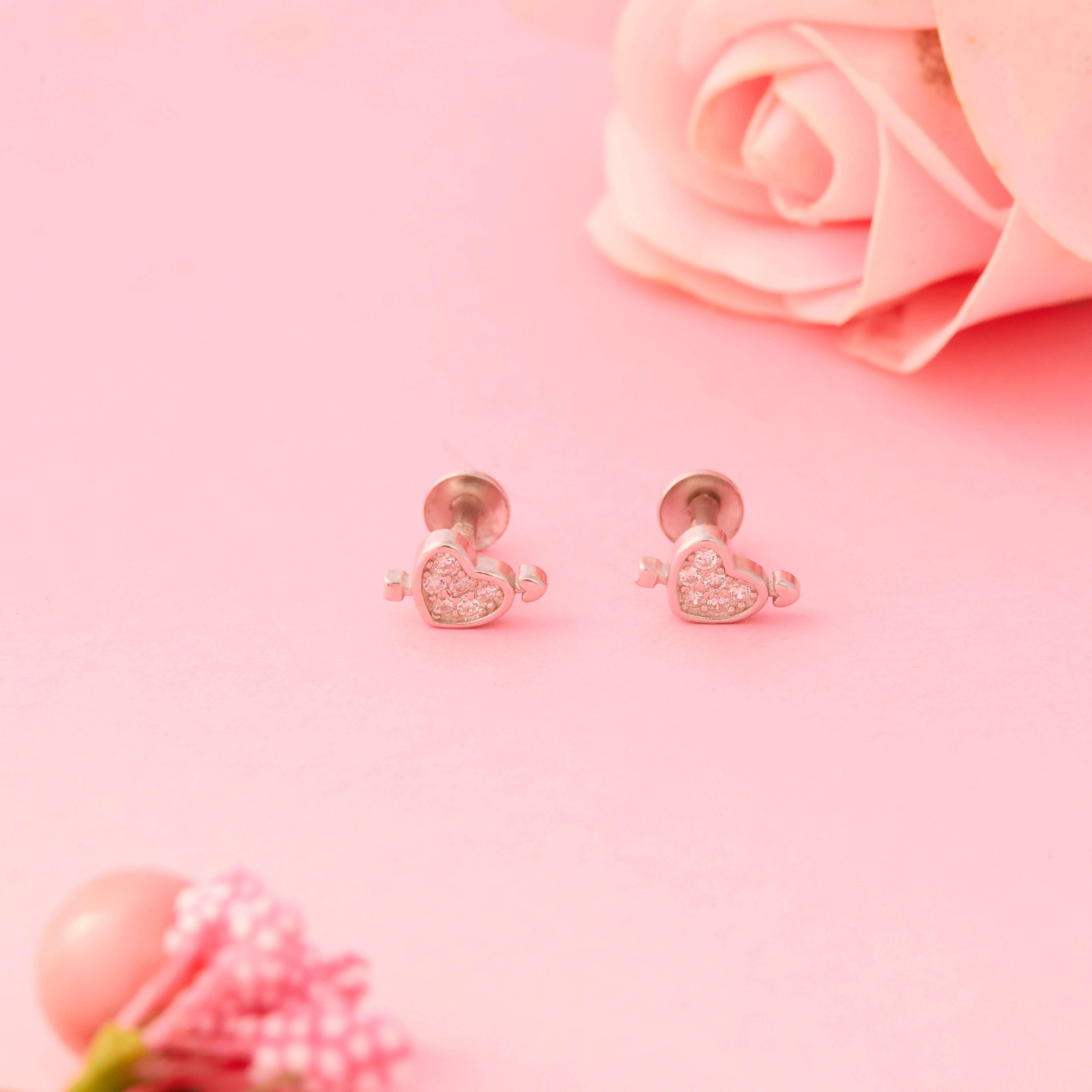 Heart Earrings in Sterling Silver Ishna