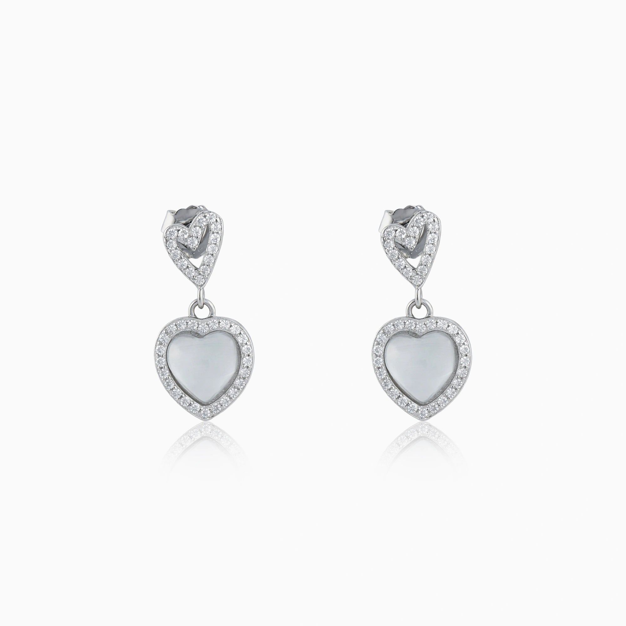 Heart Halo Drop Earrings Ishna