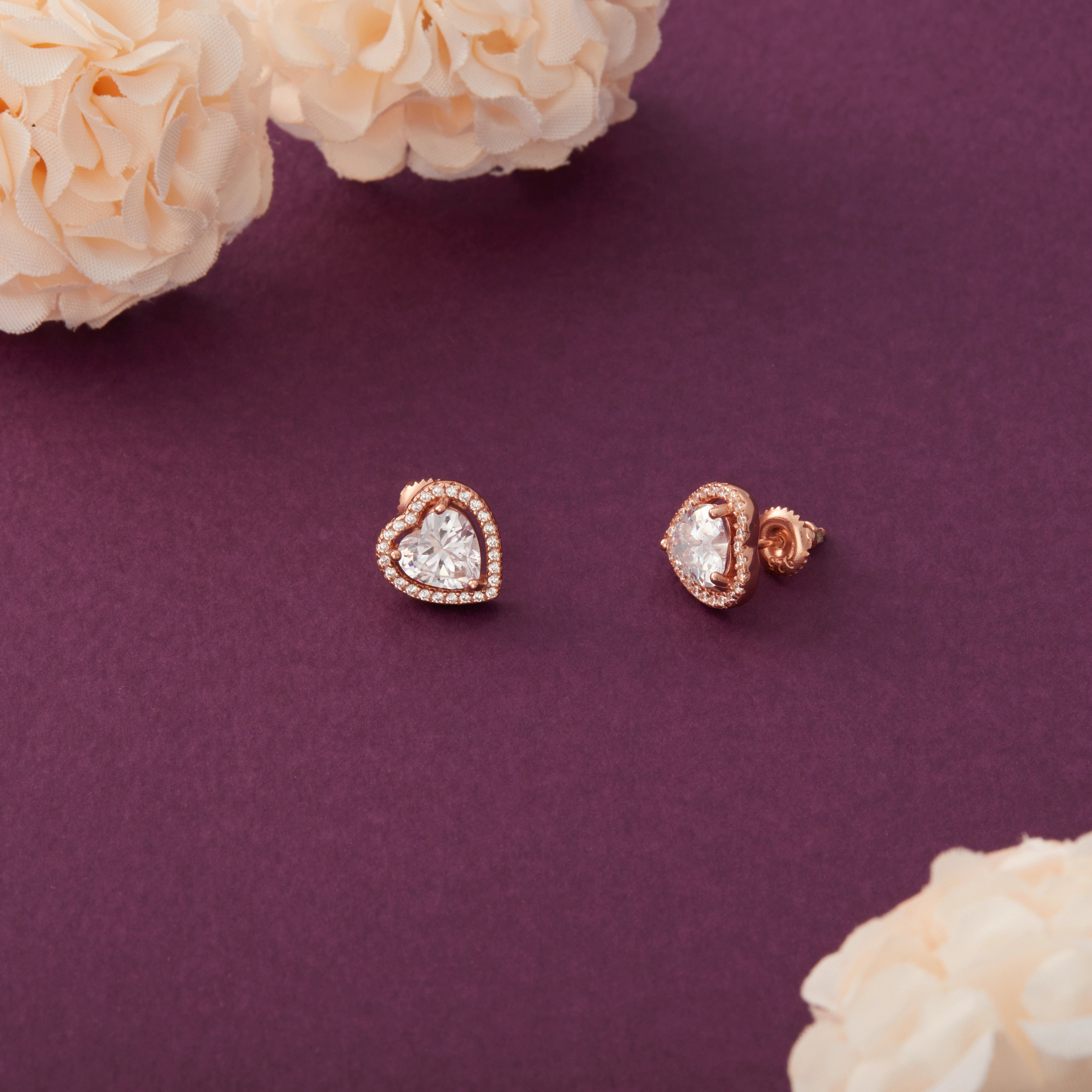Heart Halo Stud Earrings Ishna