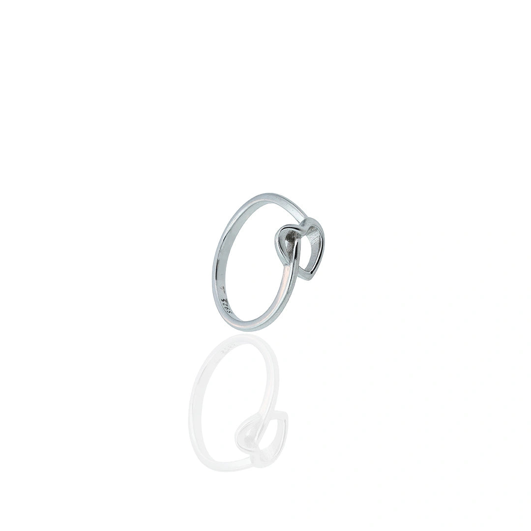 Heart Knot Ring in Sterling Silver Ishna