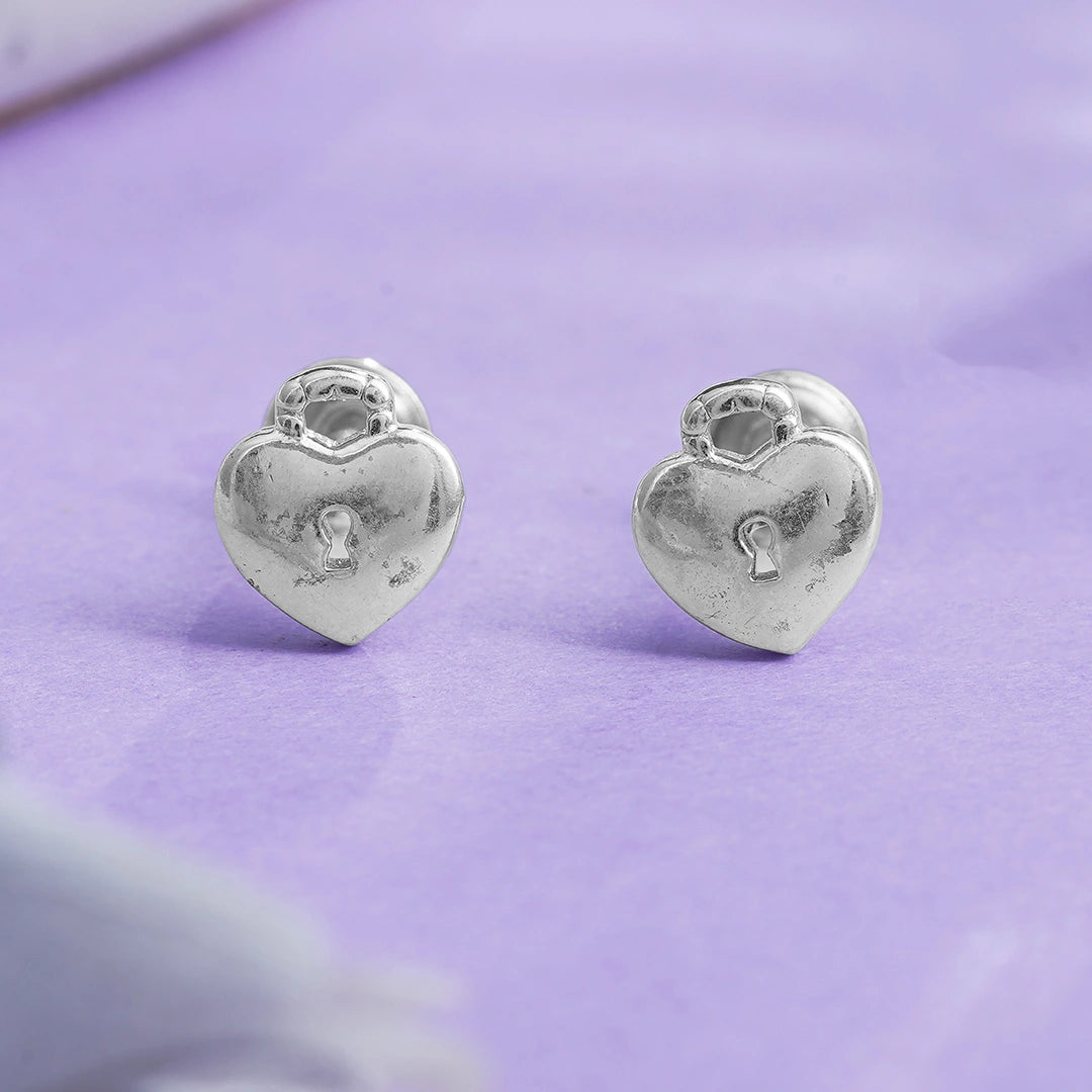 Heart Lock Stud Earrings Ishna