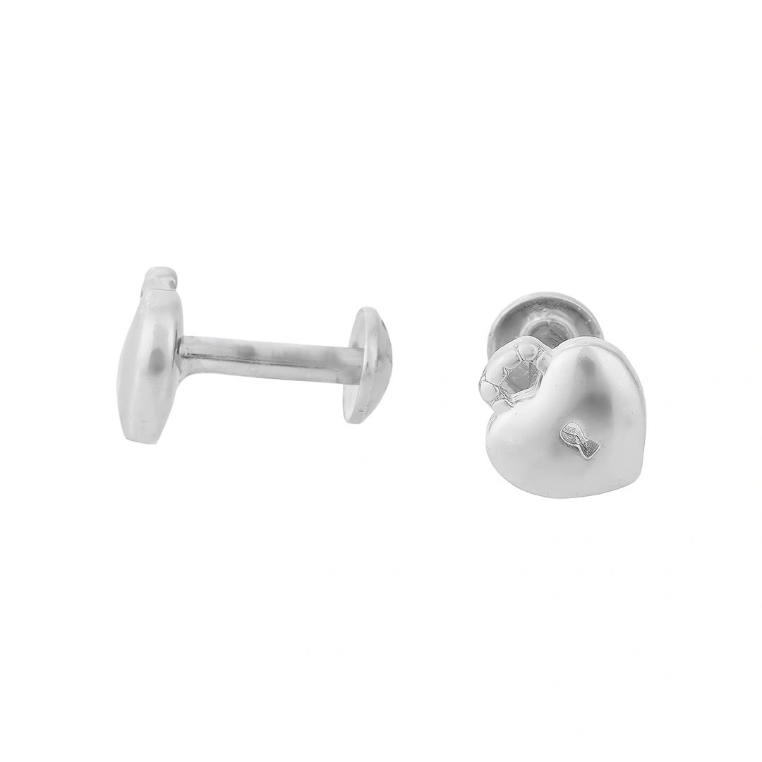 Heart Lock Stud Earrings in 925 Sterling Silver Ishna