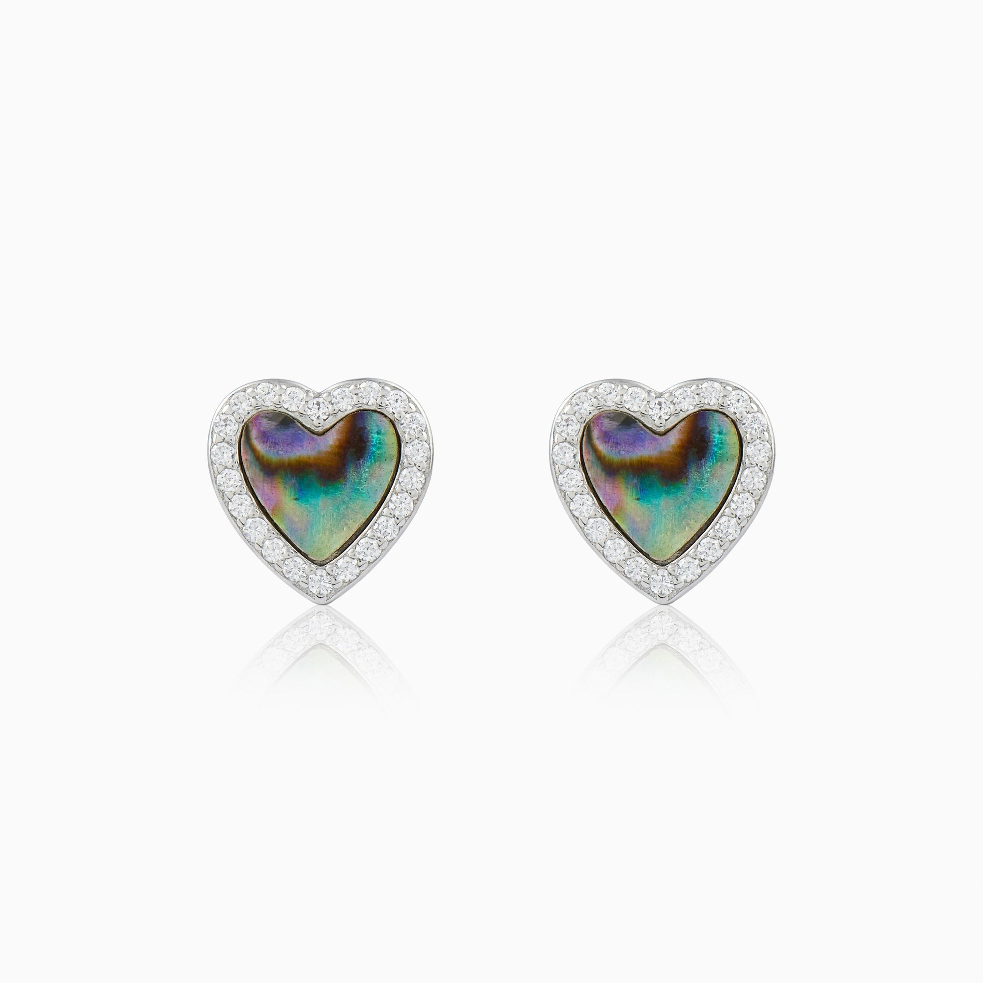Heart Opal Stud Earrings Ishna