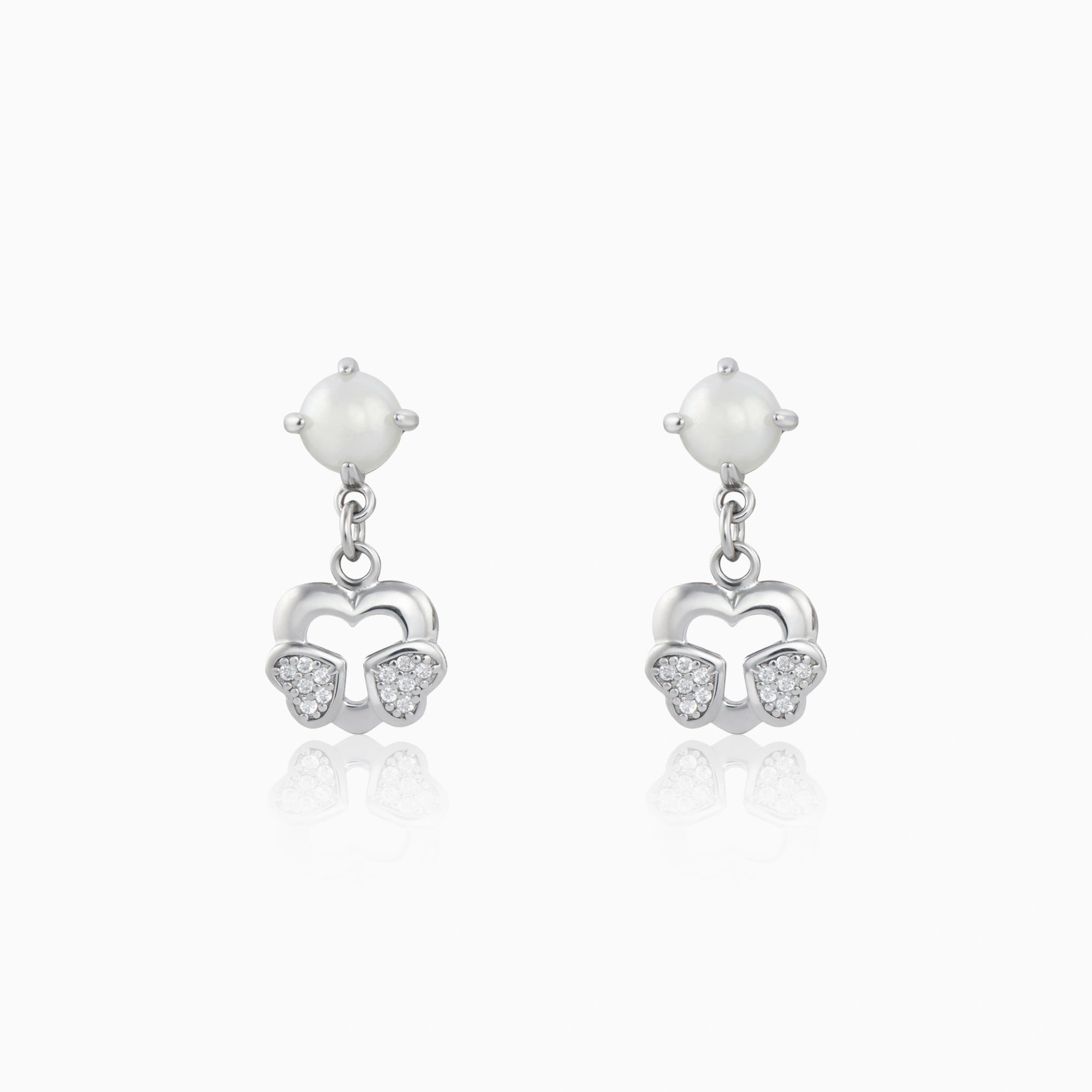 Heart Pearl Drop Earrings Ishna