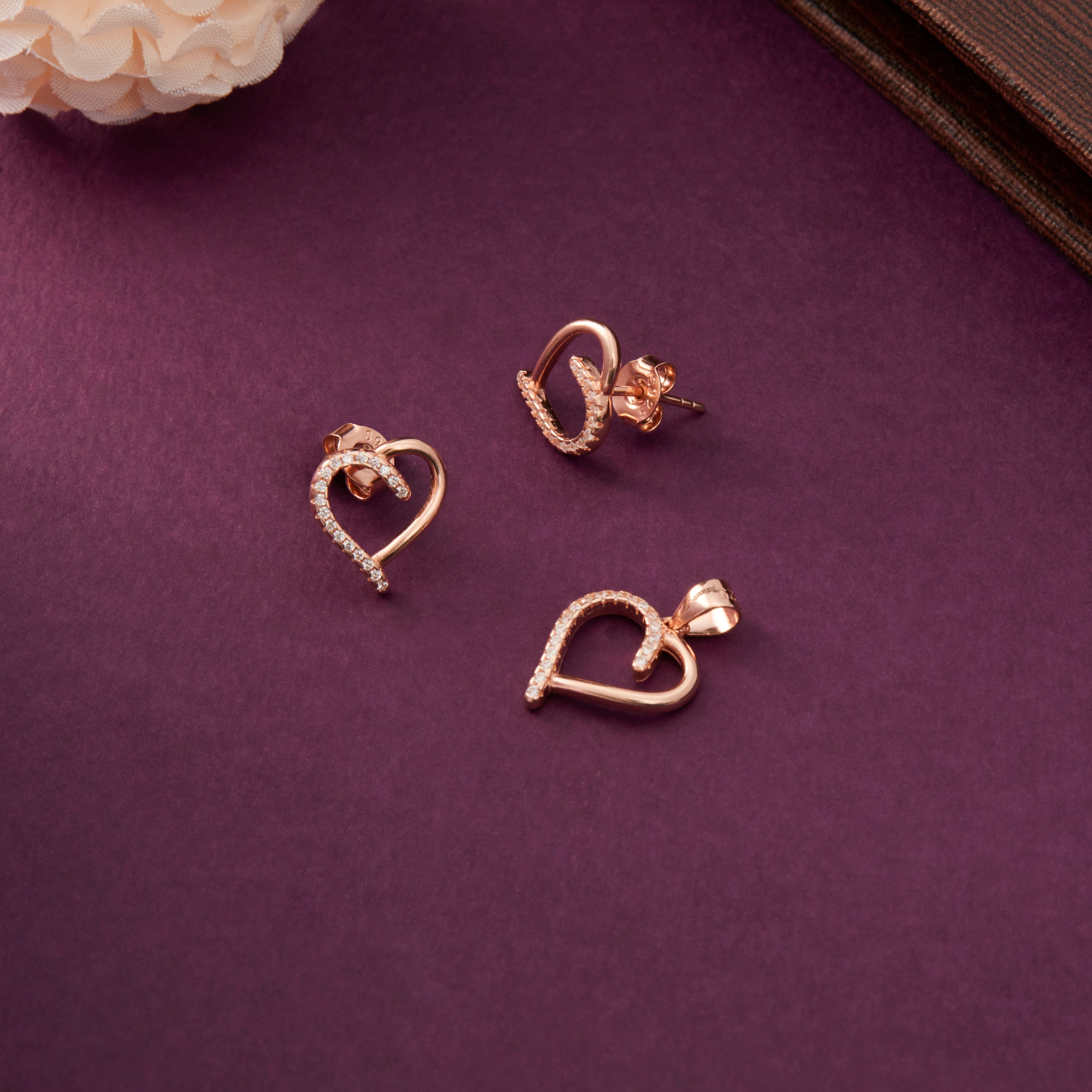 Heart Pendant & Earrings Ishna