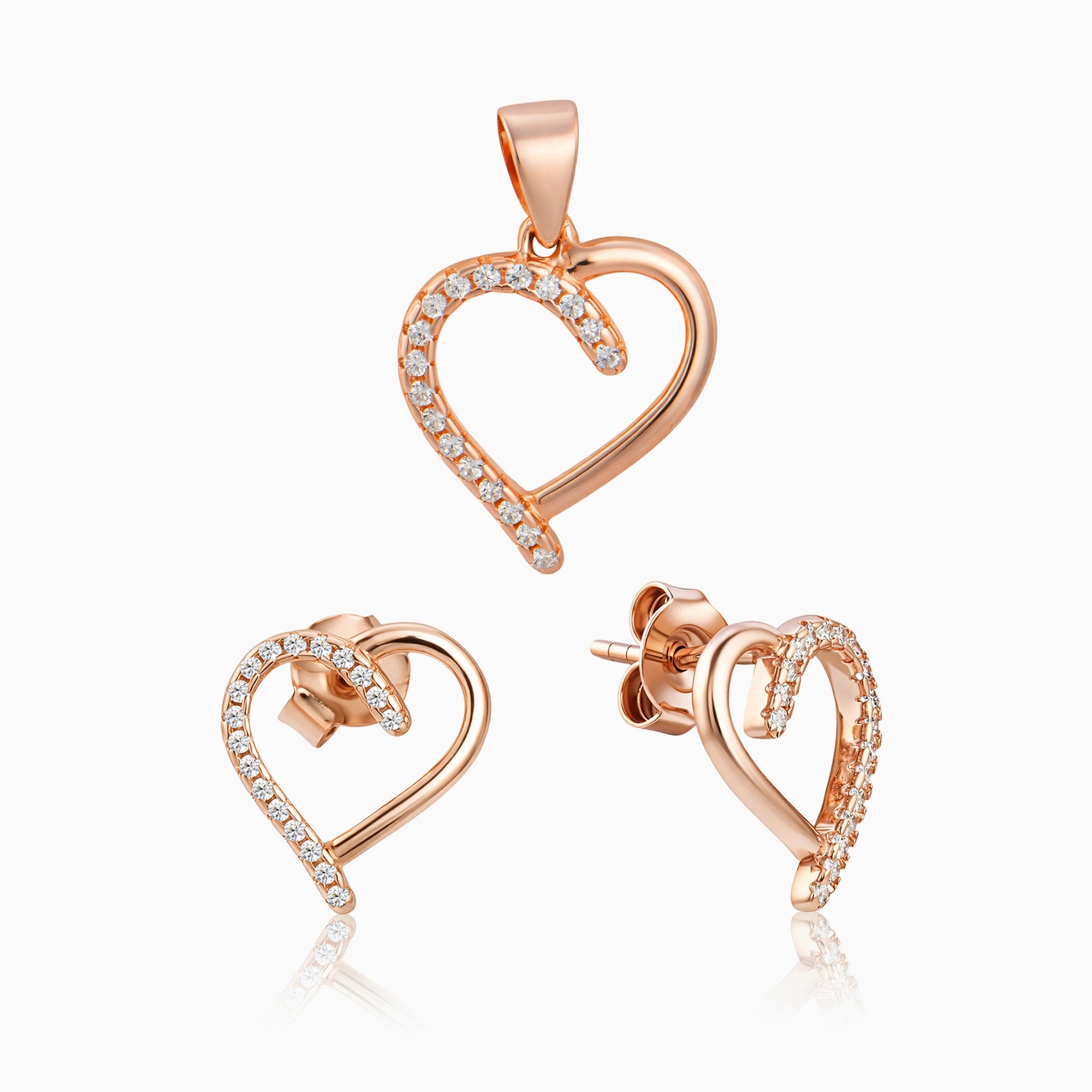 Heart Pendant & Stud Earrings Ishna