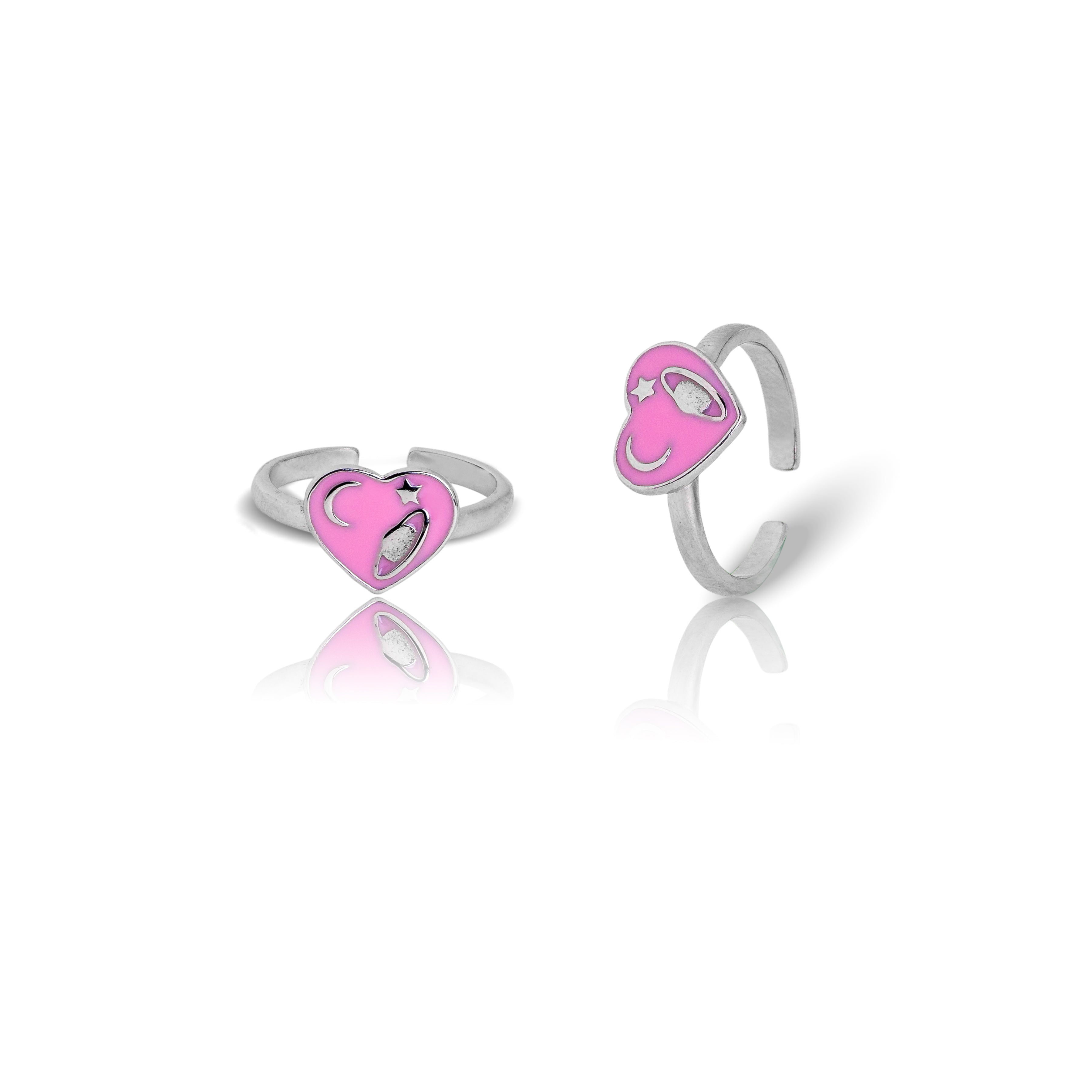 Heart design silver toe ring