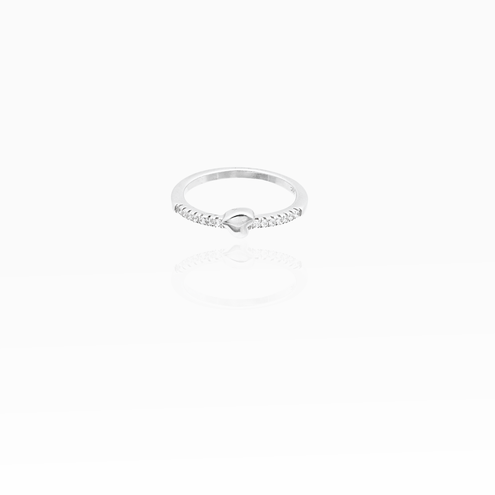 Heart silver ring in 925 sterling silver
