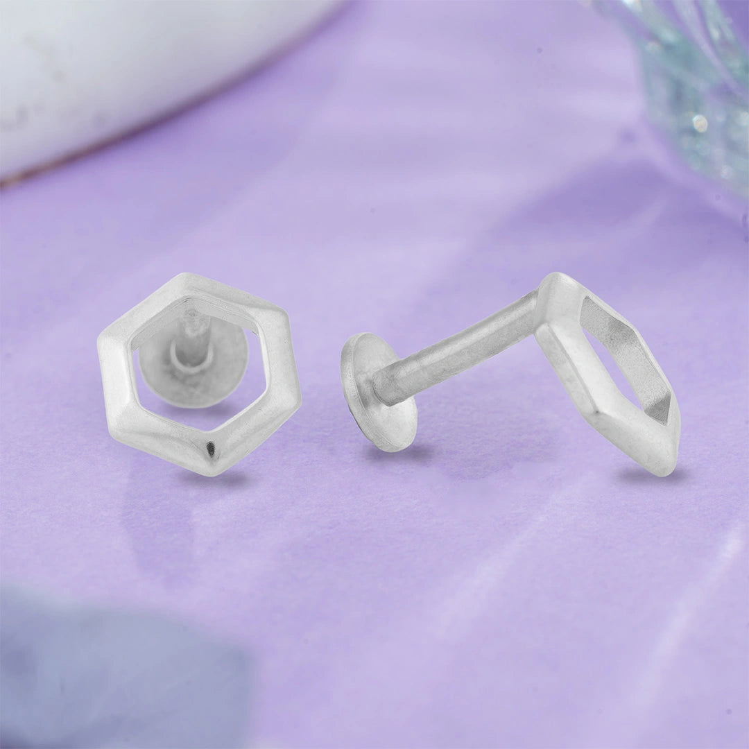 Hexagon Shaped Stud Earrings Ishna