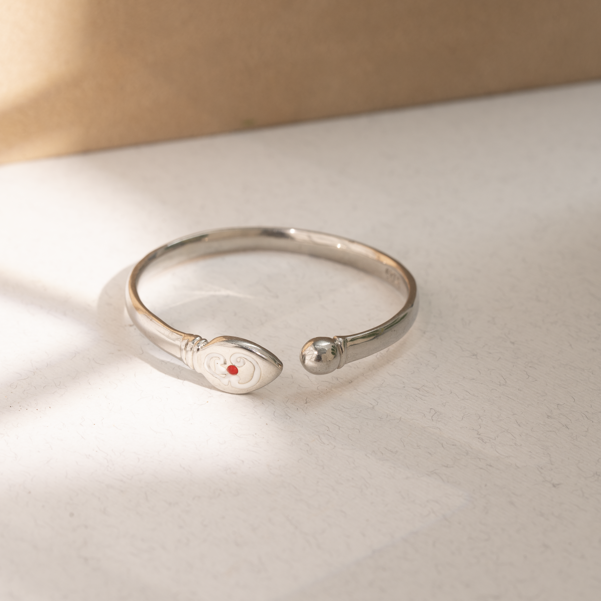 Hindu devotional silver kada