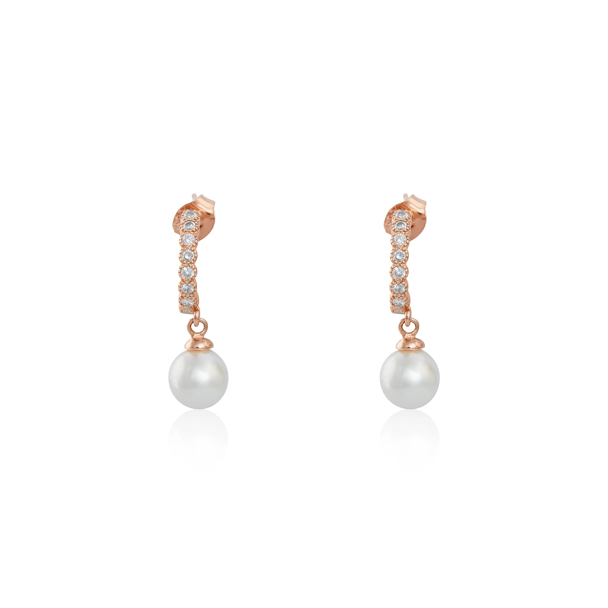 Hoop Earrings with Pearl Drop Ishna