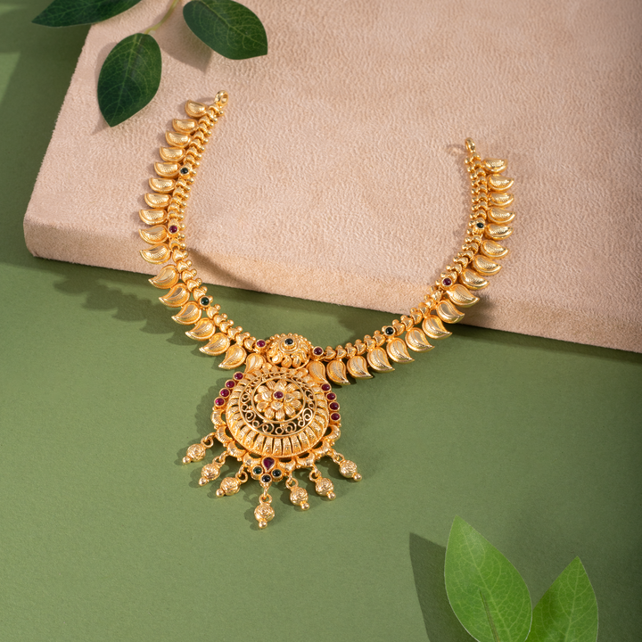 Gold-Plated Antique Lakshmi Coin Necklace