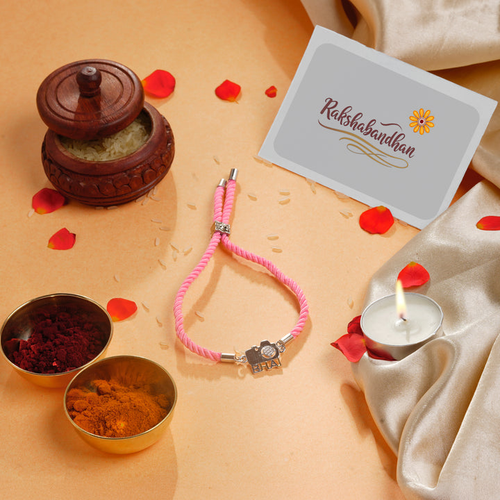ISHNA 925 Silver BHAI Rakhi with Camera Charm