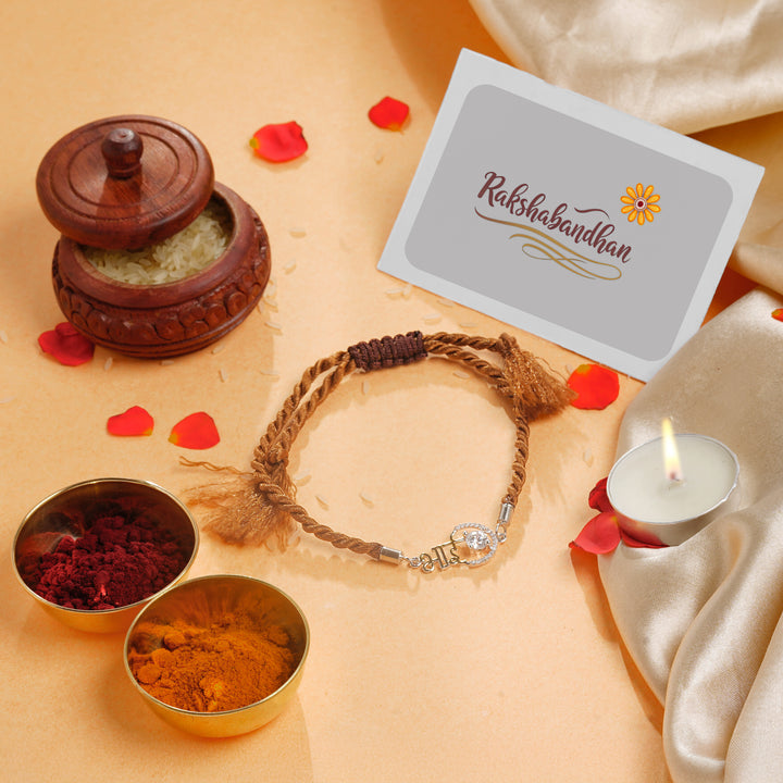 ISHNA 925 Silver Bhai Rakhi for Brother