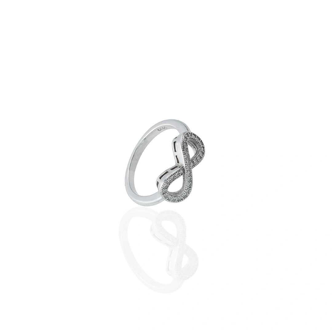 Infinity Charm Ring in Silver Ishna