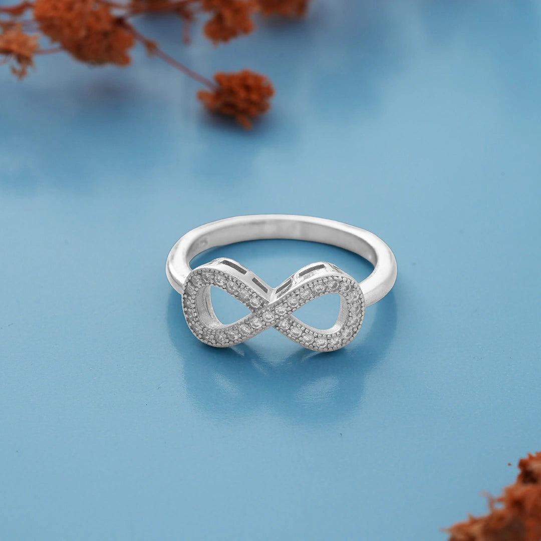 Infinity Motif Ring in Silver Ishna
