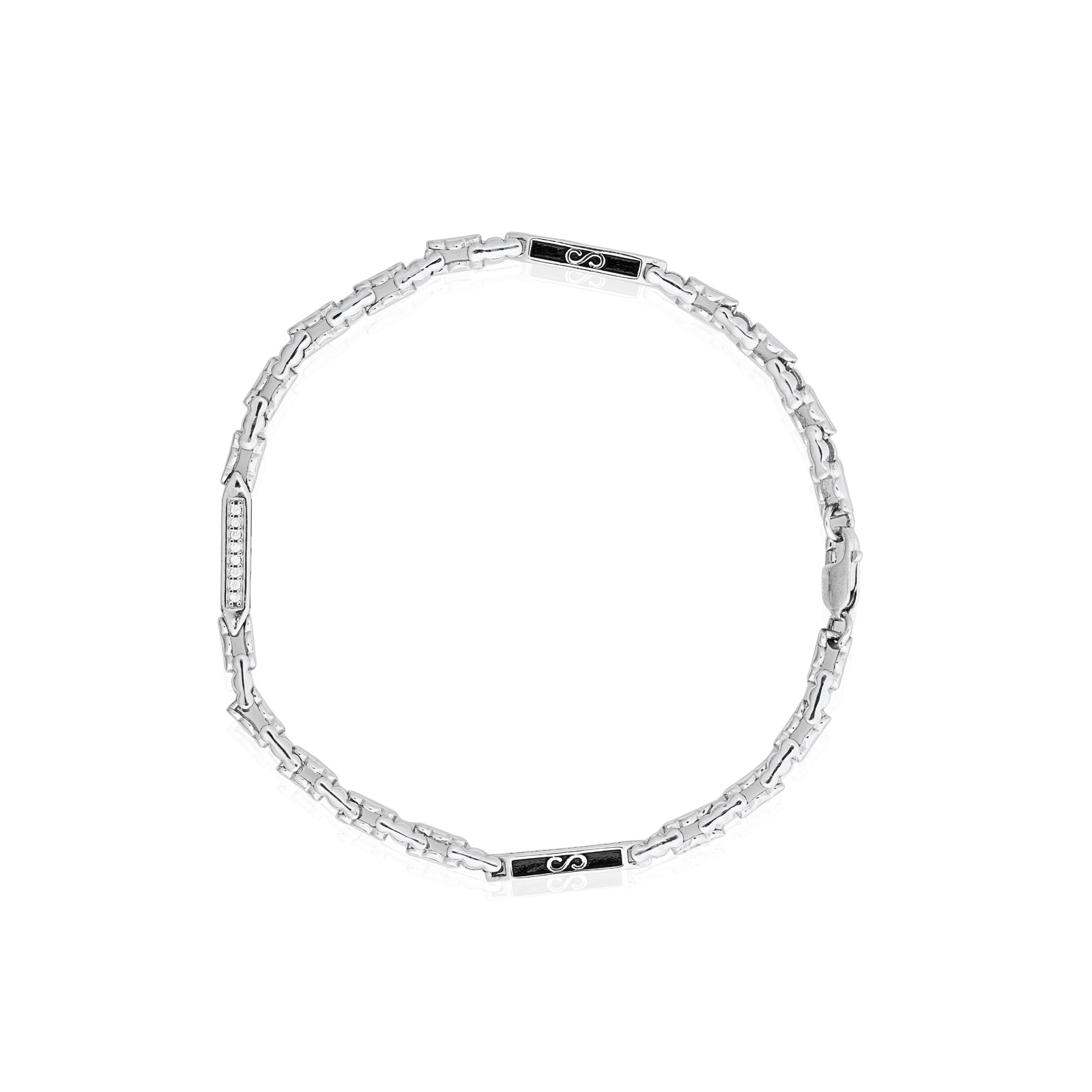 Infinity engraved sterling silver bracelet