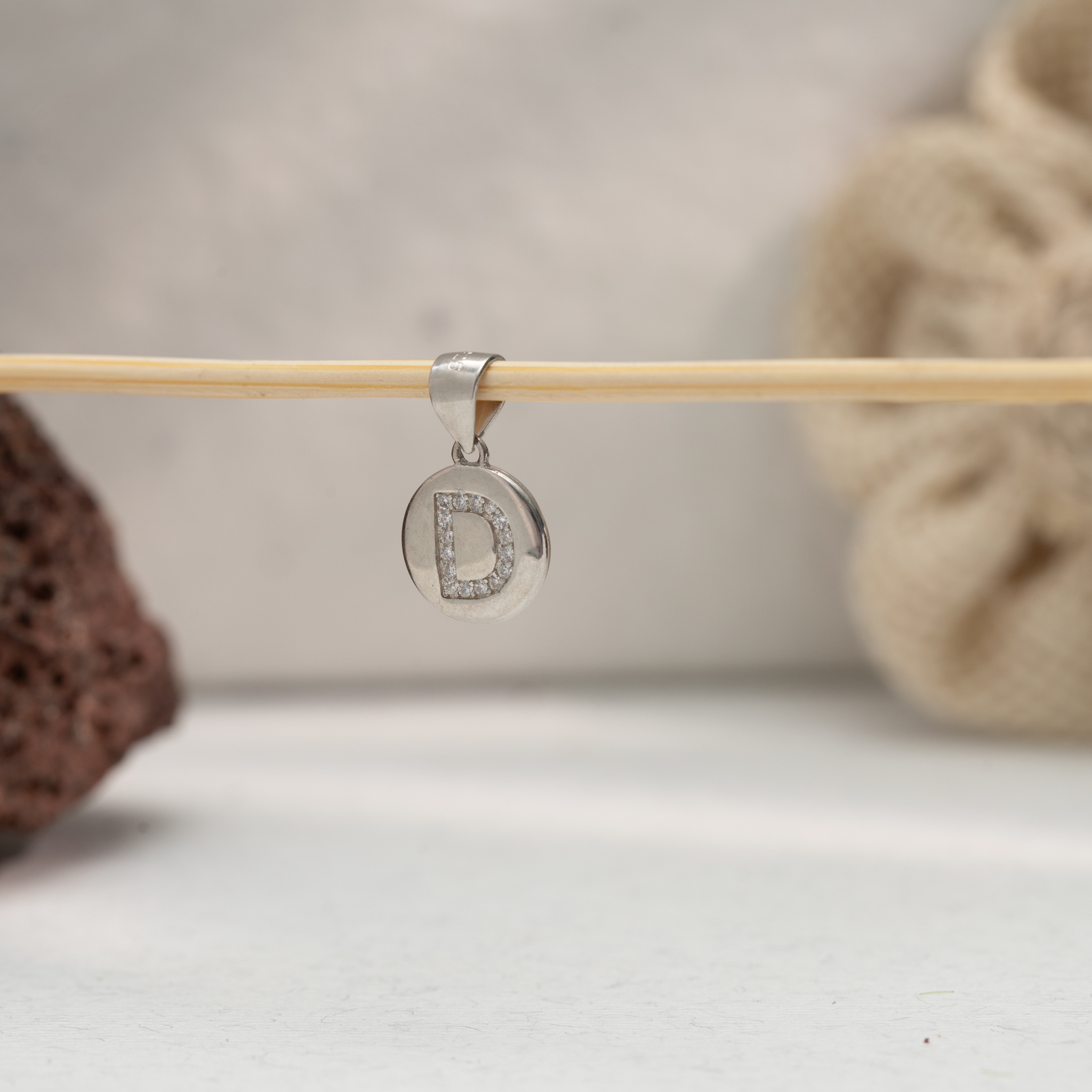 Initial D silver charm pendant jewelry