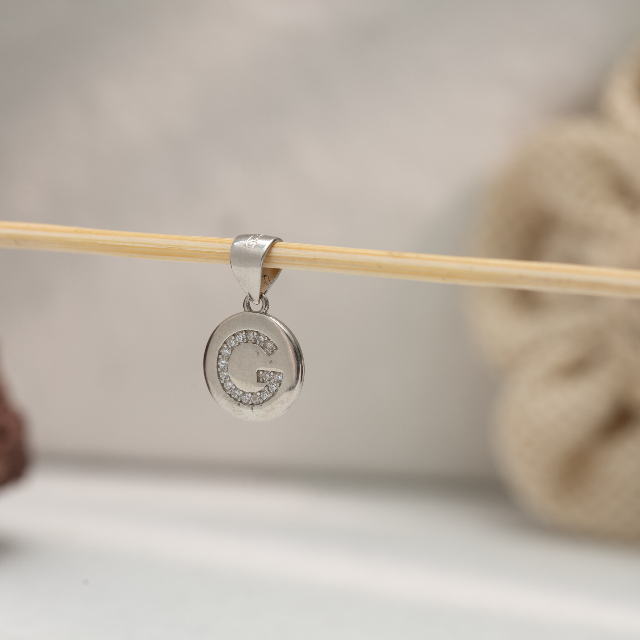 Initial G silver charm pendant jewelry