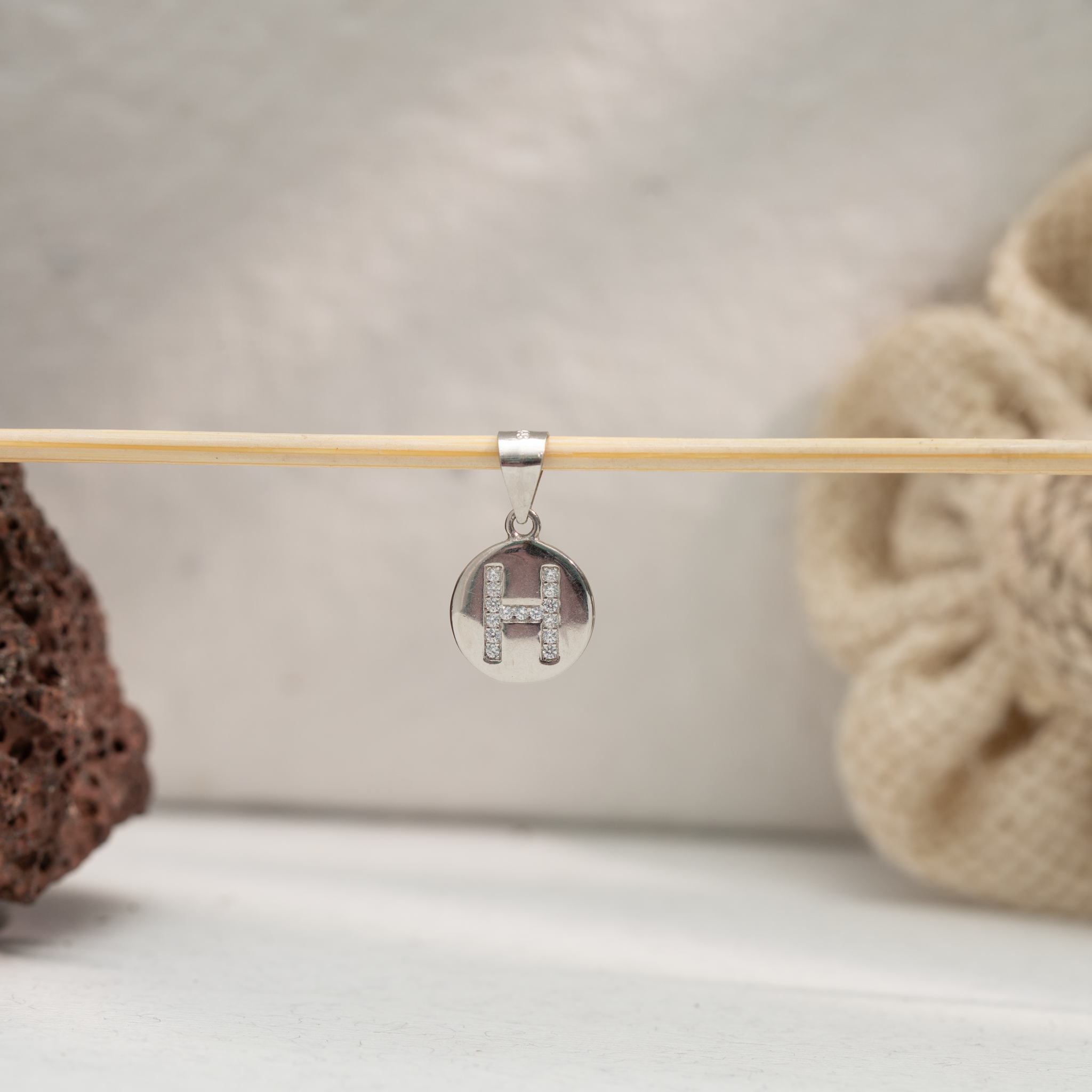 Initial H silver charm pendant jewelry