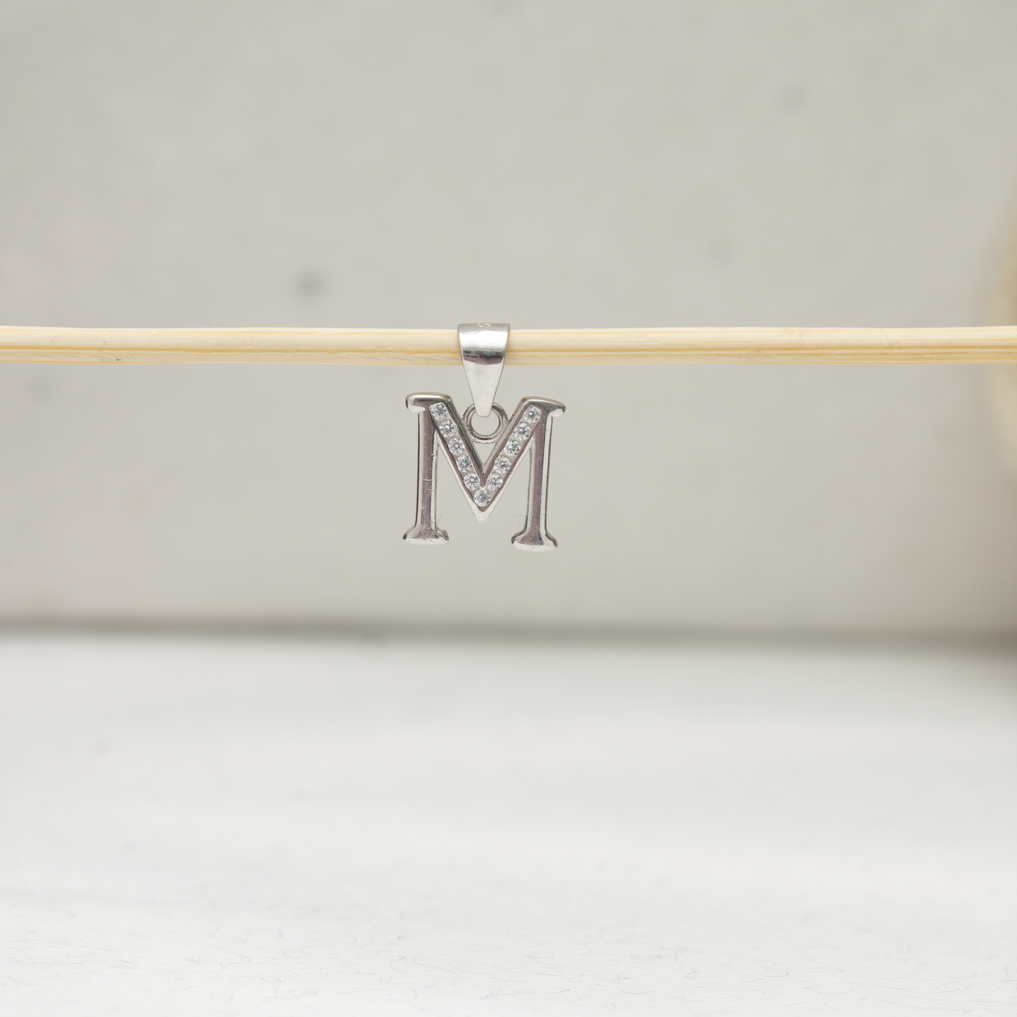Initial M silver charm pendant jewelry