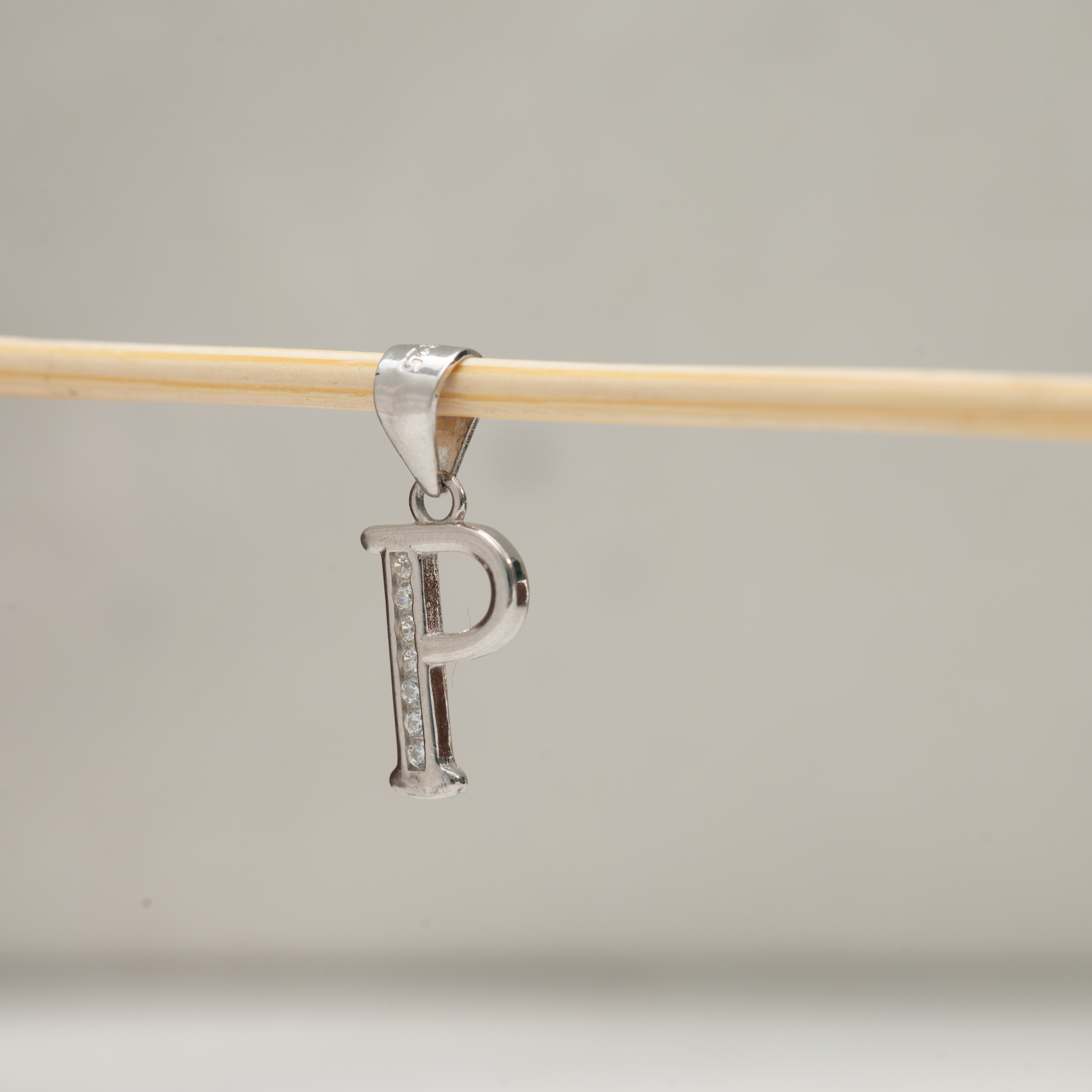 Initial P silver charm pendant jewelry