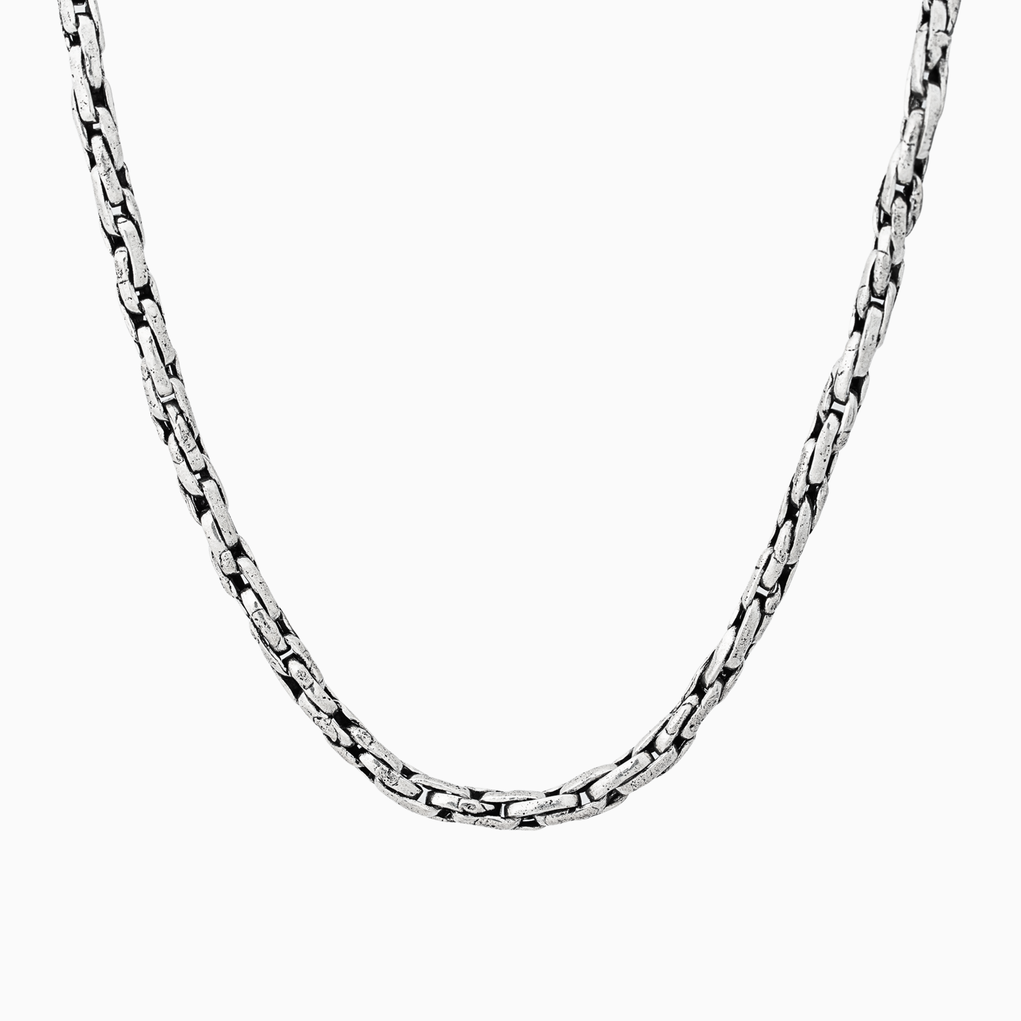 Interlocking link sterling silver men’s chain