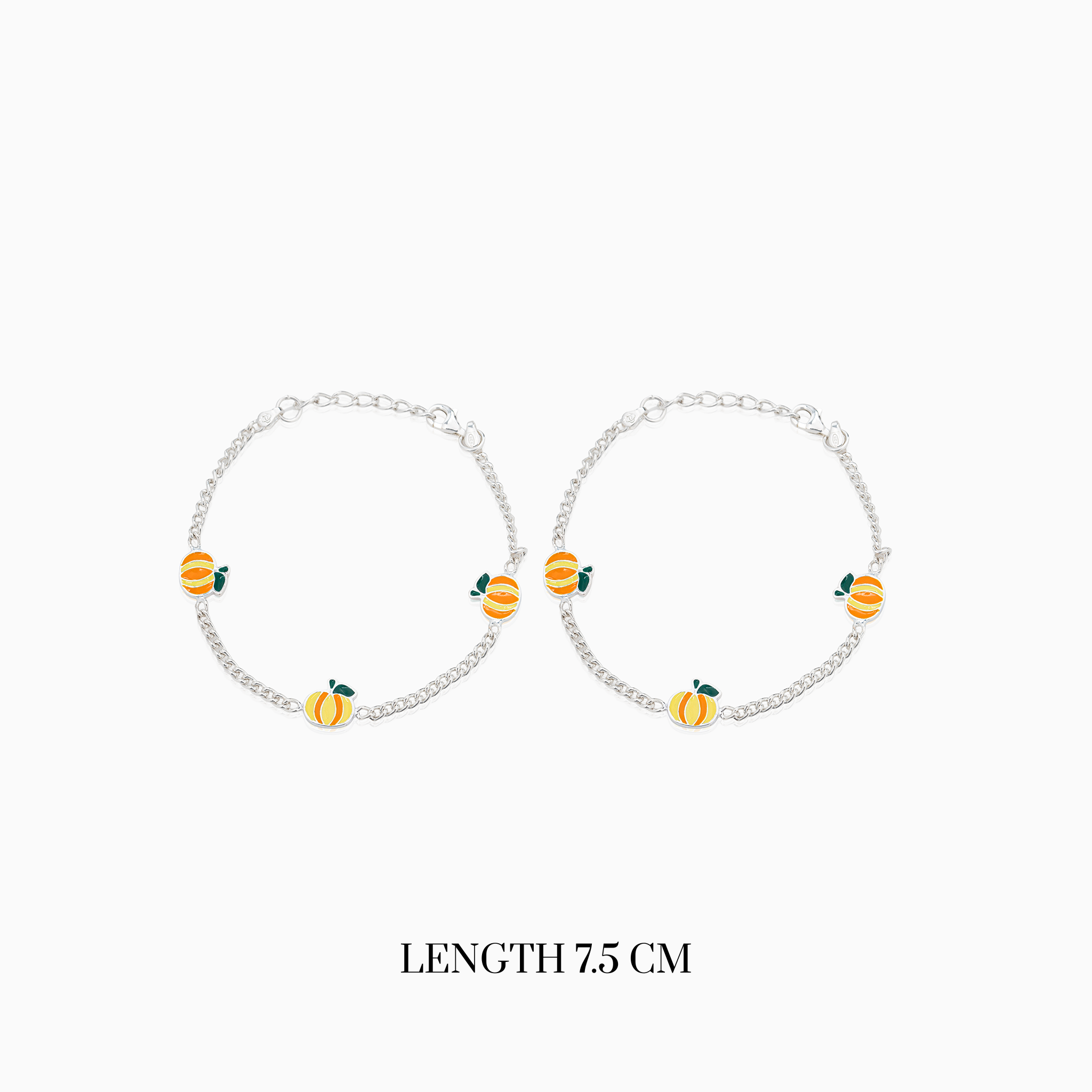 Kids playful silver anklet