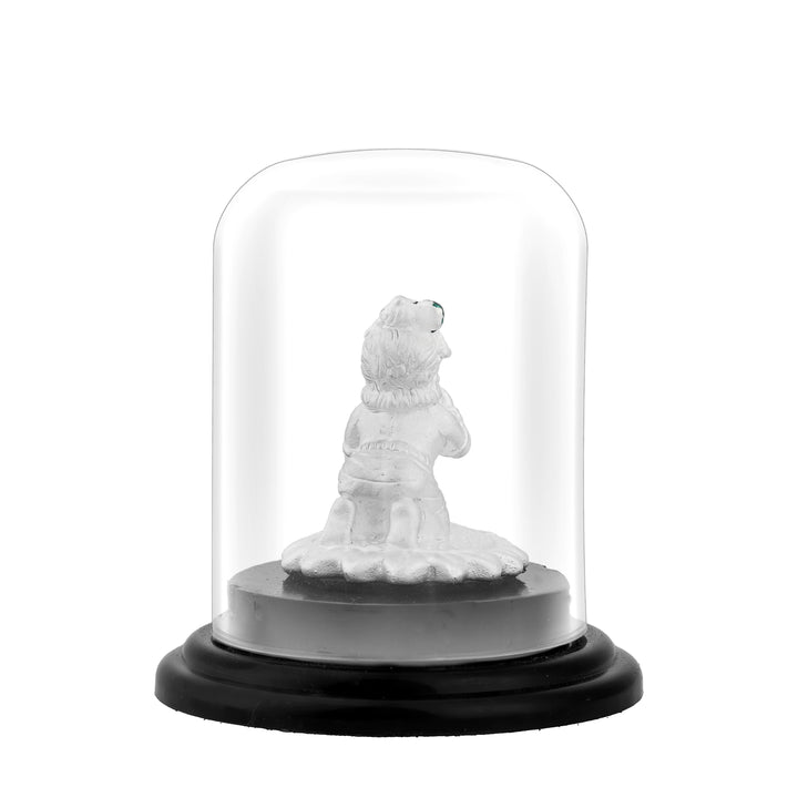 Krishna Silver Statue with Peacock Feather Design